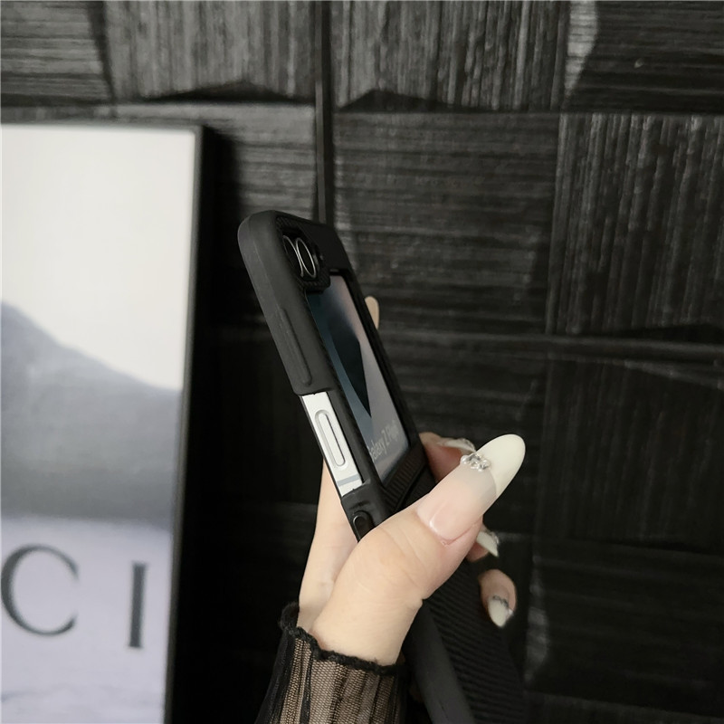 Compatible with Samsung Z Fold7/6/5 phone case, Flip7/6/5 with built-in magnetic ring, 4/3 carbon fiber textured protective case
