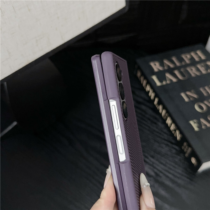 Compatible with Samsung Z Fold7/6/5 phone case, Flip7/6/5 with built-in magnetic ring, 4/3 carbon fiber textured protective case