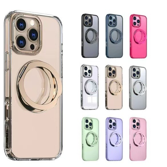 Compatible with Apple 17 Pro Max phone case 16/15 Plus magnetic 360° rotating stand 14 Pro protective case 13