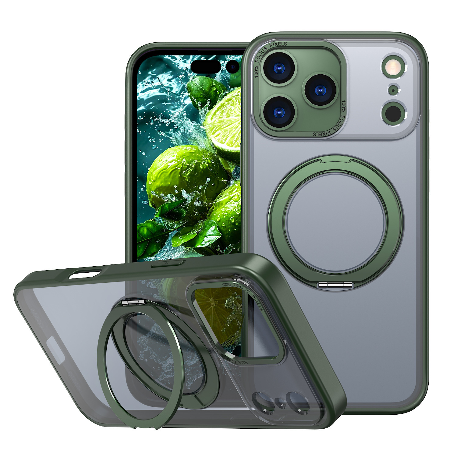 Compatible with Apple 17 Pro Max phone case 16/15 Plus magnetic 360° rotating stand 14 Pro protective case 13