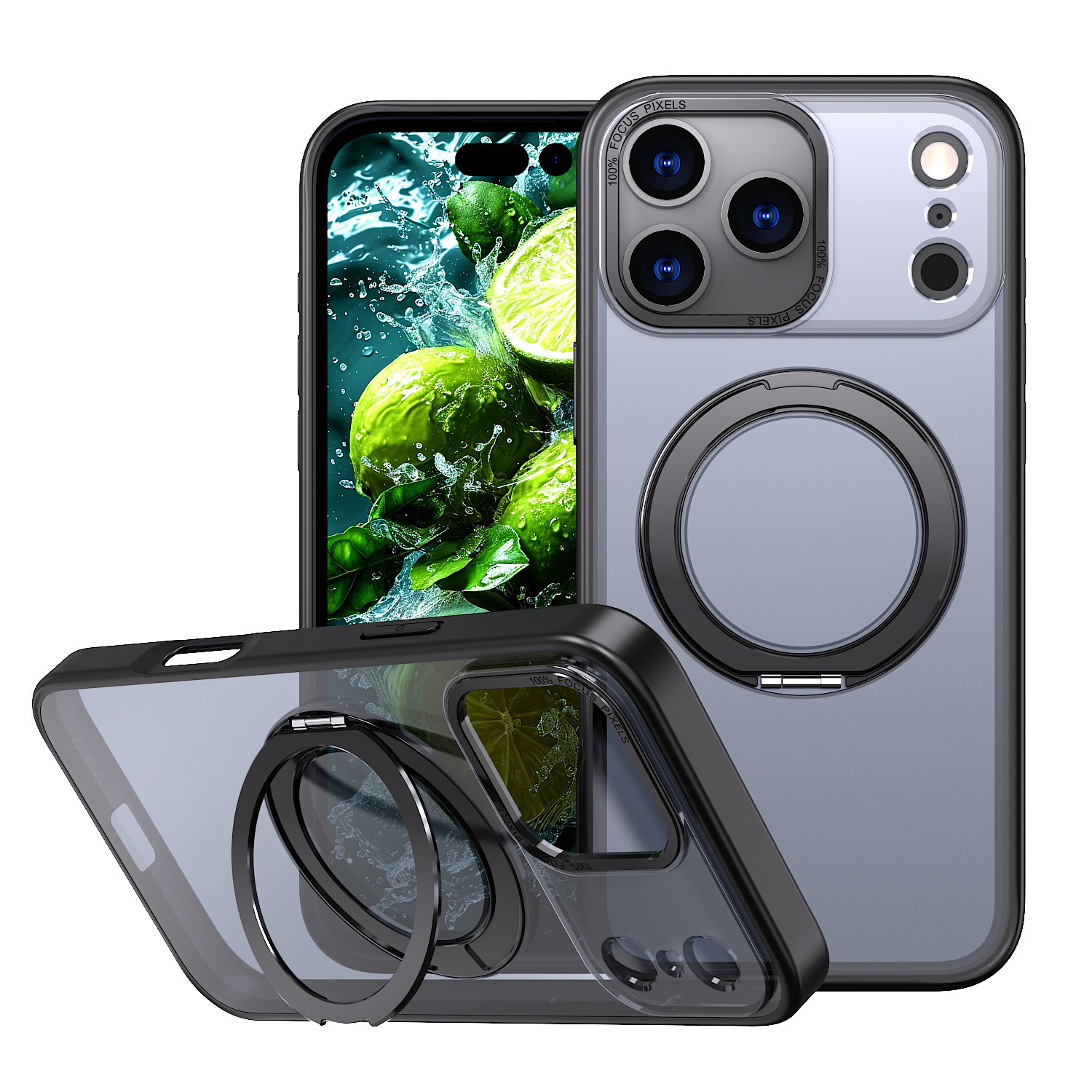 Compatible with Apple 17 Pro Max phone case 16/15 Plus magnetic 360° rotating stand 14 Pro protective case 13