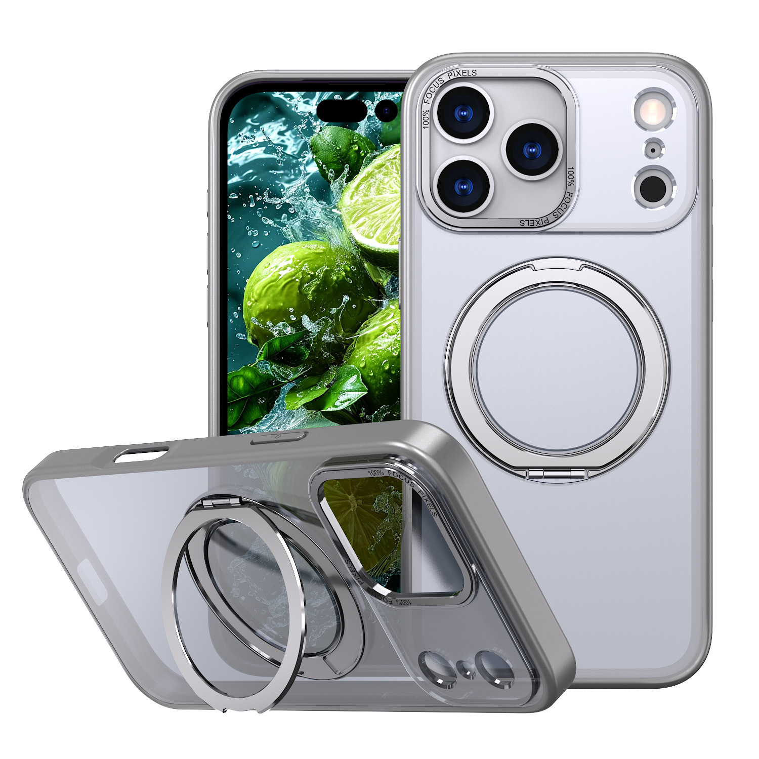 Compatible with Apple 17 Pro Max phone case 16/15 Plus magnetic 360° rotating stand 14 Pro protective case 13