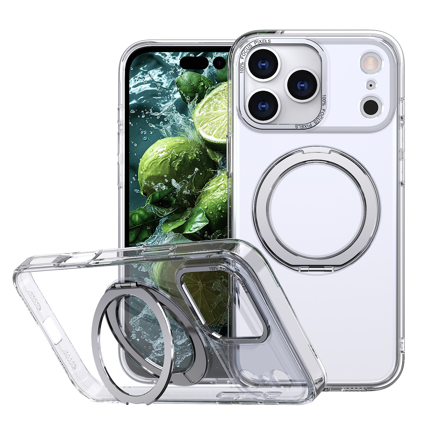 Compatible with Apple 17 Pro Max phone case 16/15 Plus magnetic 360° rotating stand 14 Pro protective case 13