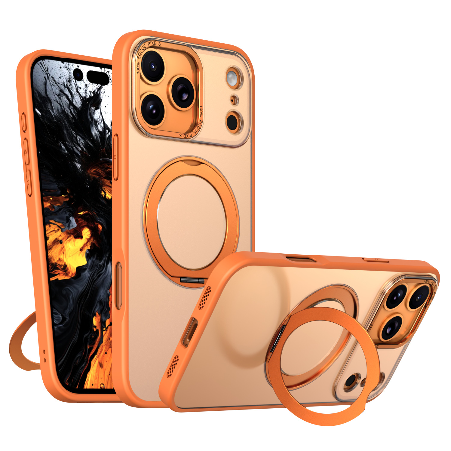 Compatible with Apple 17 Pro Max phone case 16/15 Plus magnetic 360° rotating stand 14 Pro protective case 13