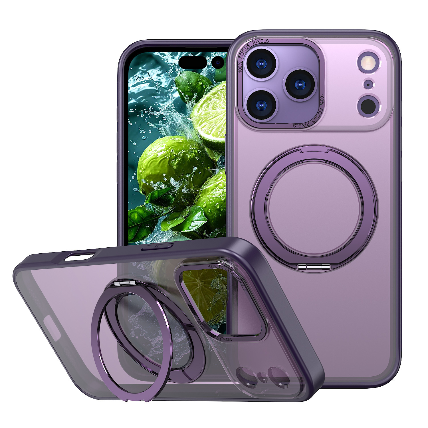 Compatible with Apple 17 Pro Max phone case 16/15 Plus magnetic 360° rotating stand 14 Pro protective case 13