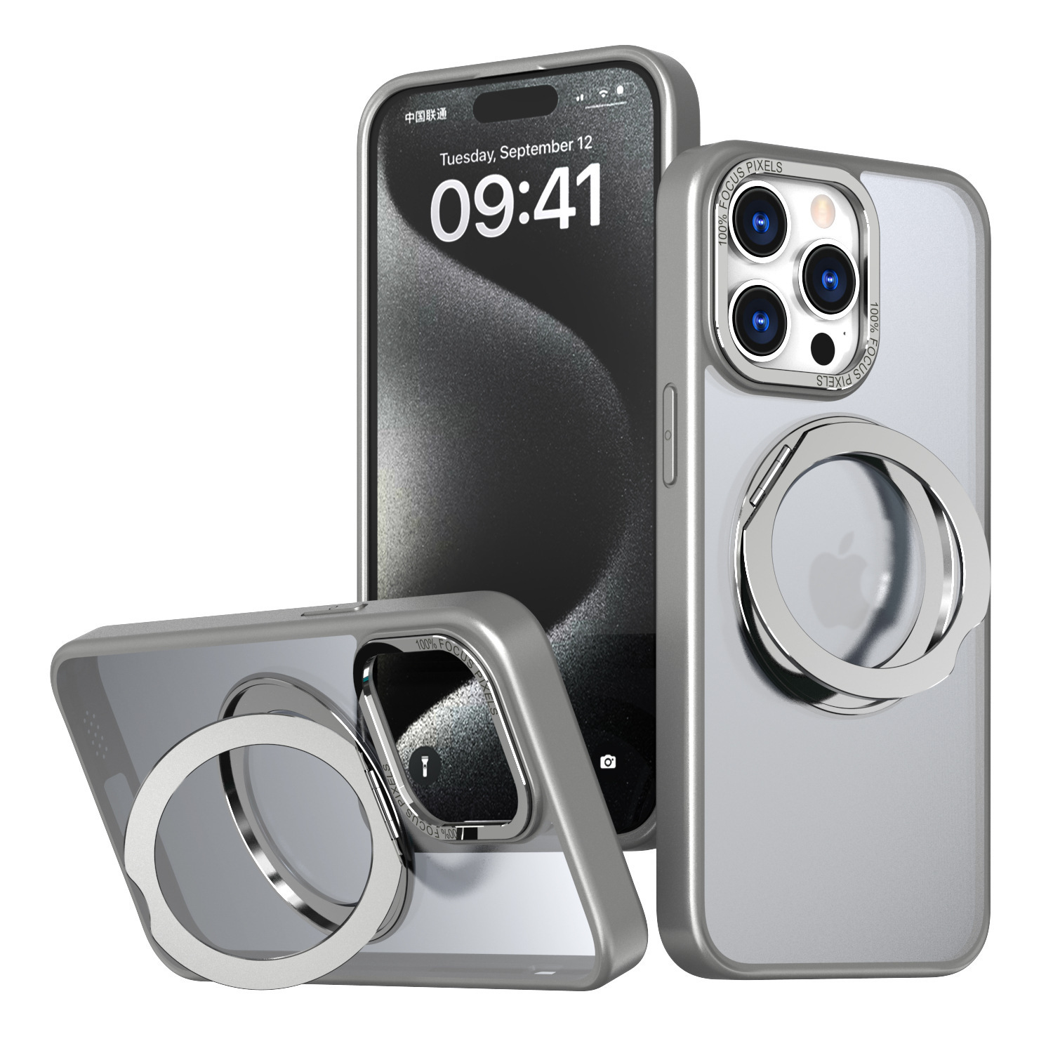 Compatible with Apple 17 Pro Max phone case 16/15 Plus magnetic 360° rotating stand 14 Pro protective case 13