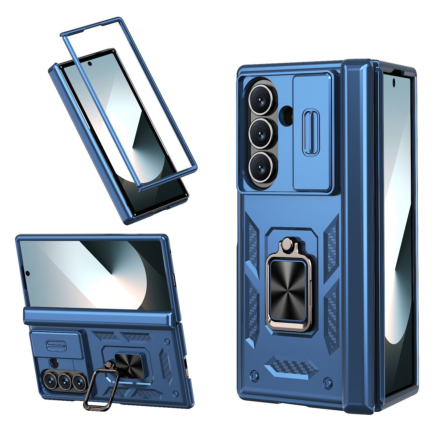 Compatible with Samsung Z Fold8 Ultra phone case 7/6/5 ring 360 bracket hinge sliding lens protective case