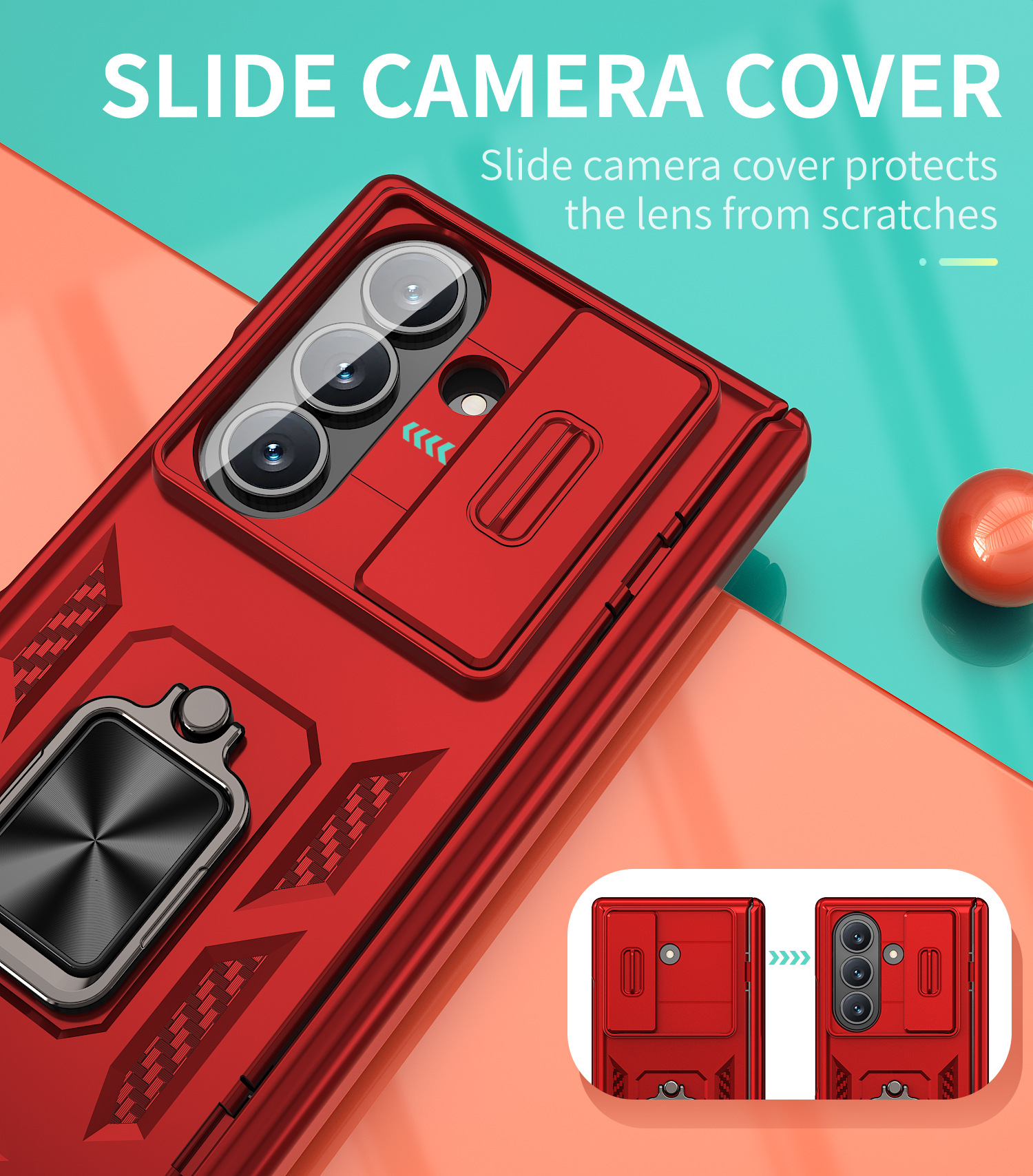 Compatible with Samsung Z Fold8 Ultra phone case 7/6/5 ring 360 bracket hinge sliding lens protective case