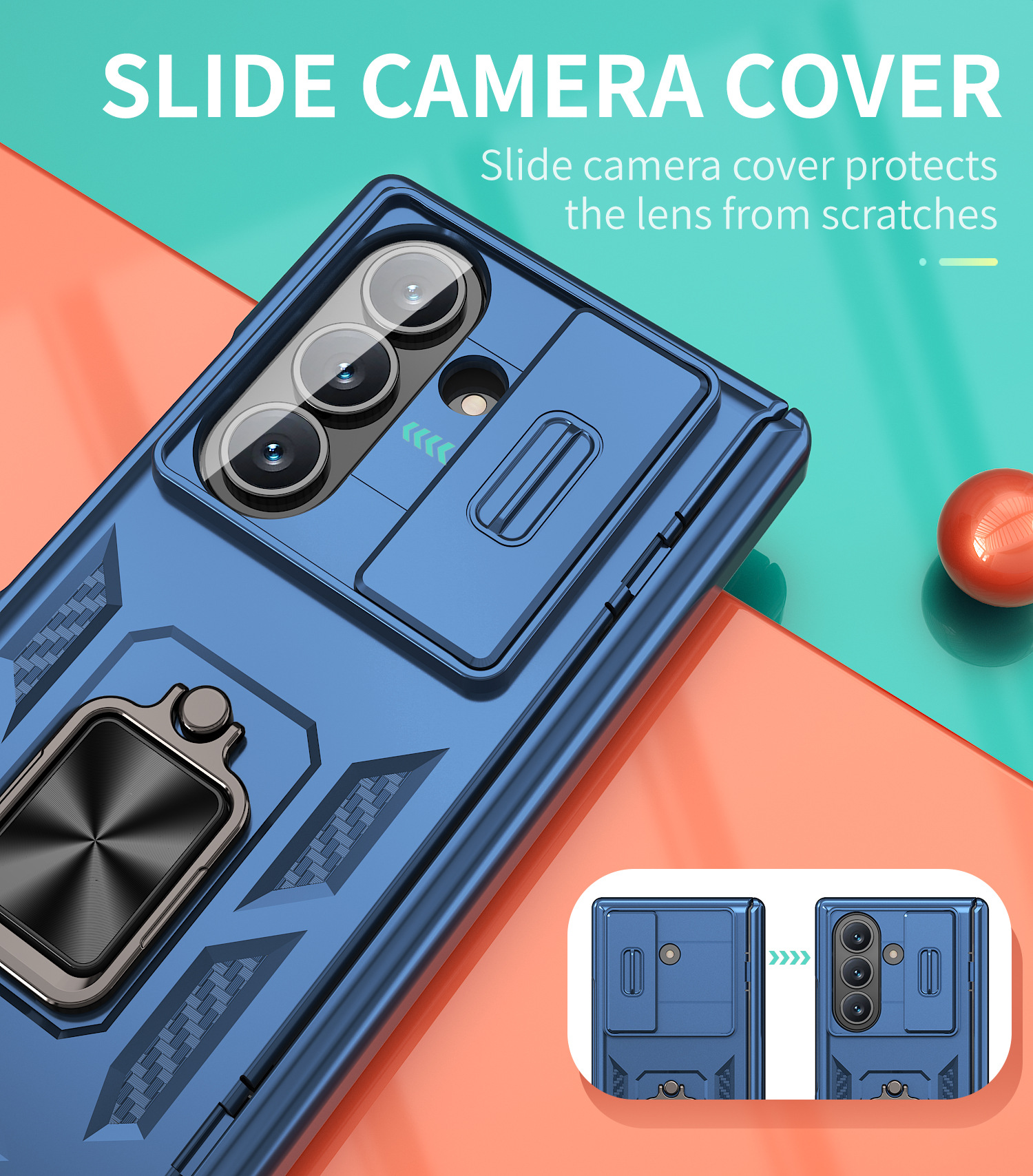 Compatible with Samsung Z Fold8 Ultra phone case 7/6/5 ring 360 bracket hinge sliding lens protective case