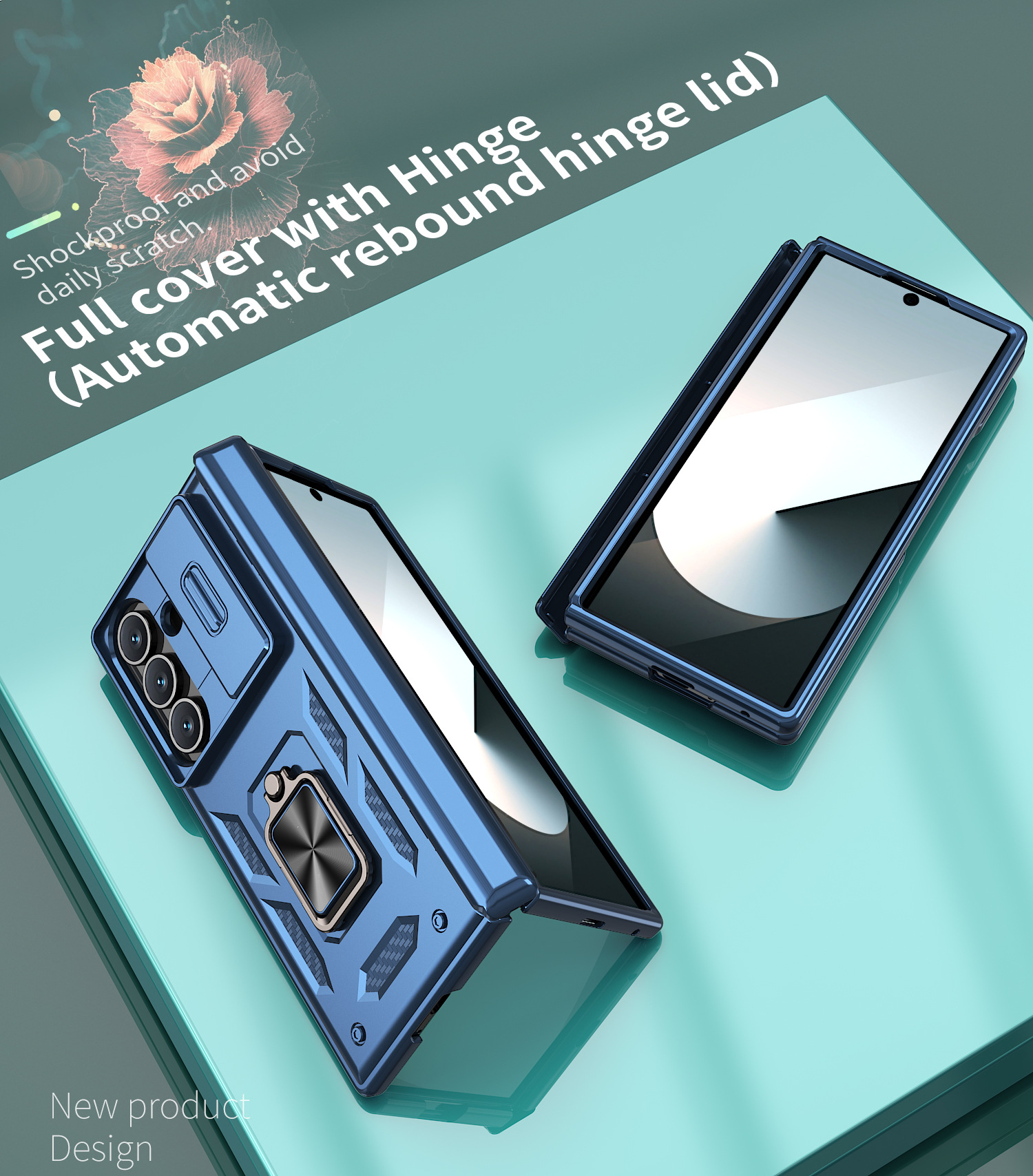 Compatible with Samsung Z Fold8 Ultra phone case 7/6/5 ring 360 bracket hinge sliding lens protective case