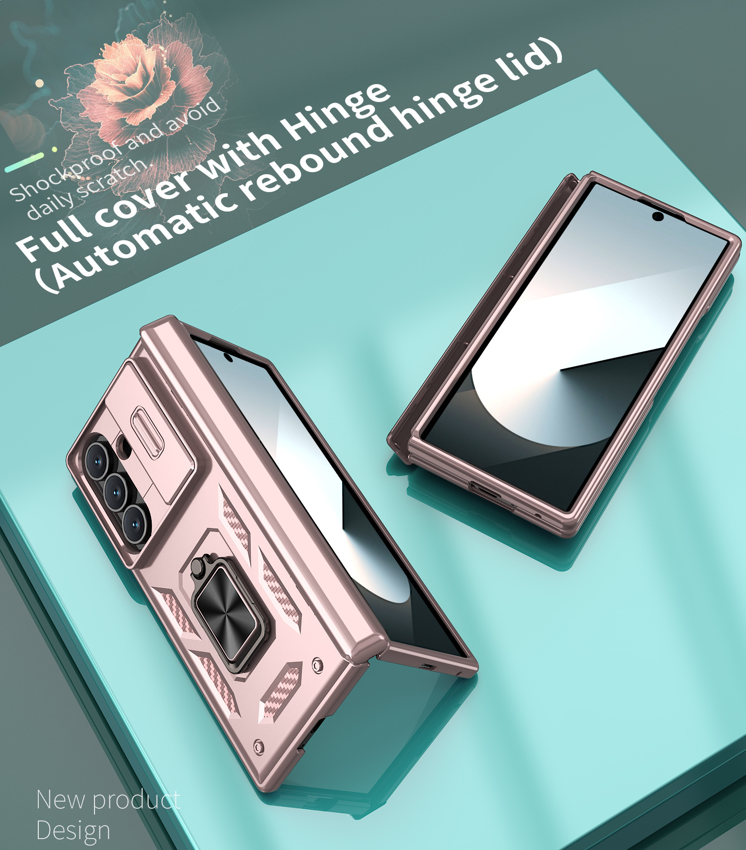 Compatible with Samsung Z Fold8 Ultra phone case 7/6/5 ring 360 bracket hinge sliding lens protective case