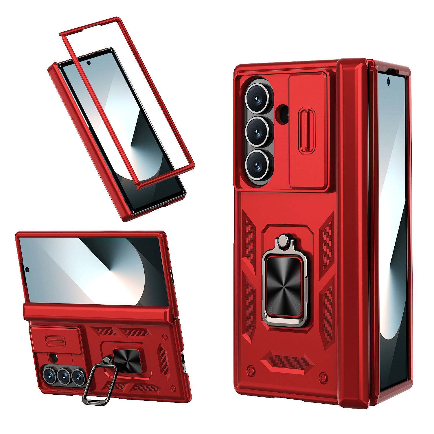 Compatible with Samsung Z Fold8 Ultra phone case 7/6/5 ring 360 bracket hinge sliding lens protective case