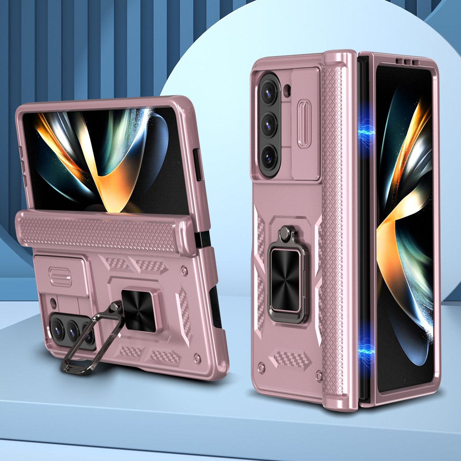 Compatible with Samsung Z Fold8 Ultra phone case 7/6/5 ring 360 bracket hinge sliding lens protective case