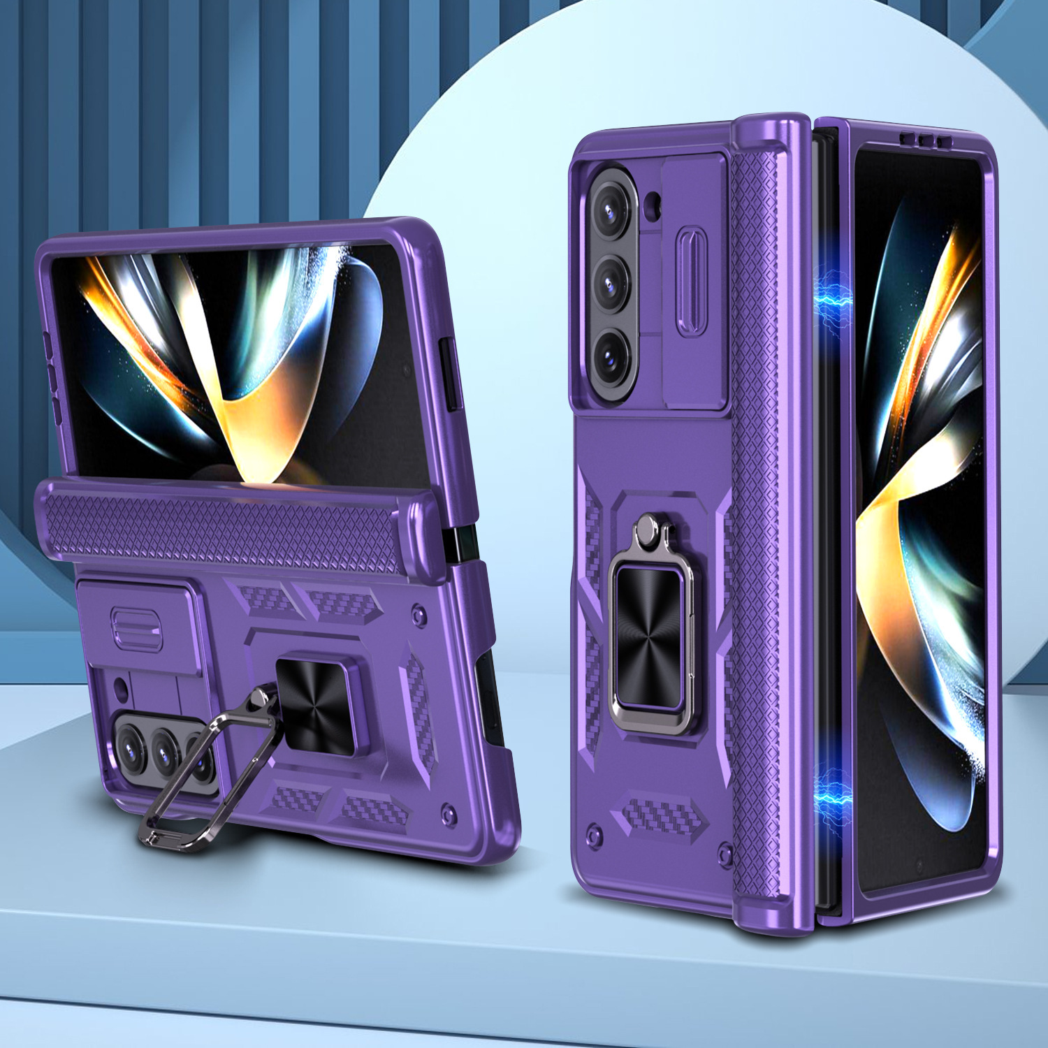 Compatible with Samsung Z Fold8 Ultra phone case 7/6/5 ring 360 bracket hinge sliding lens protective case