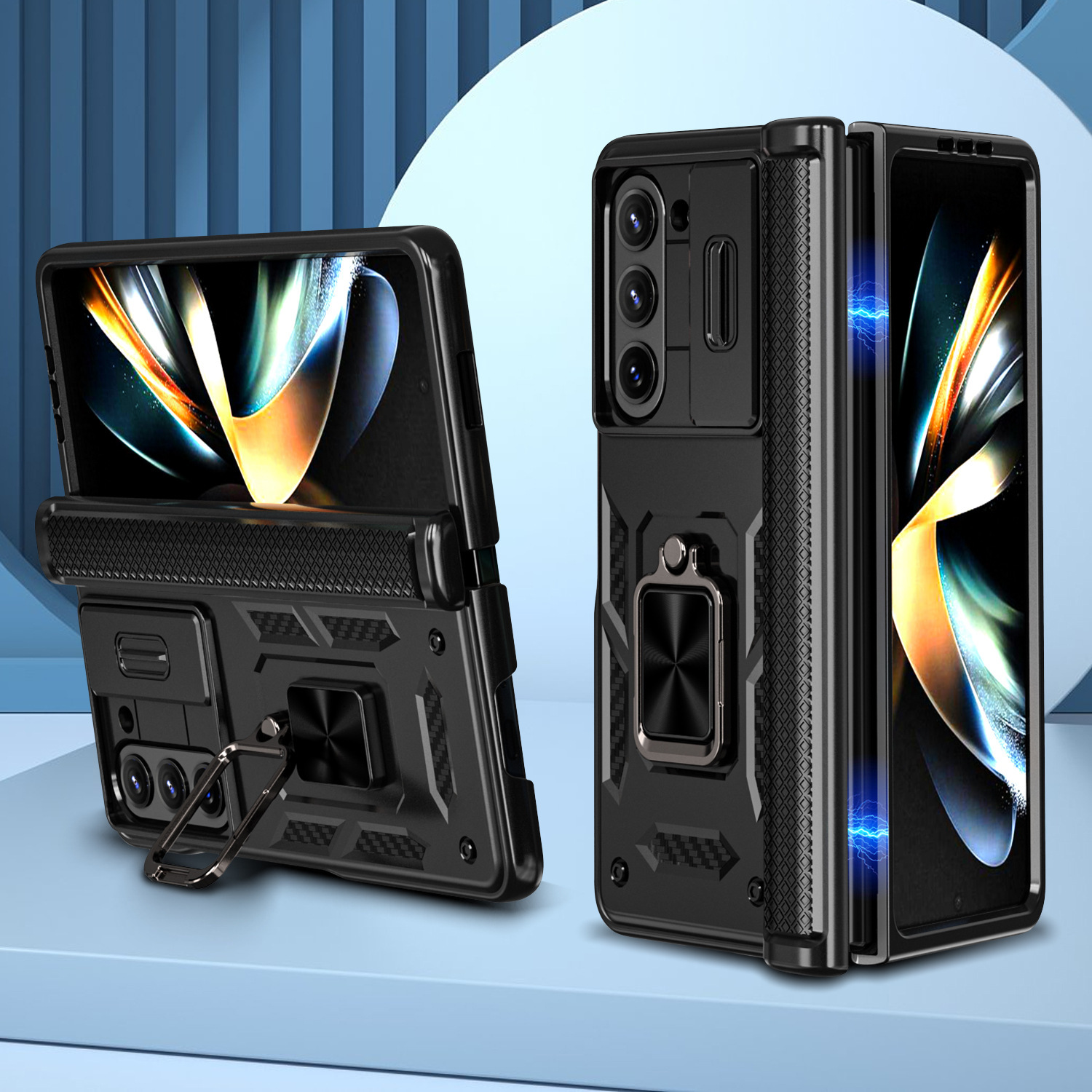 Compatible with Samsung Z Fold8 Ultra phone case 7/6/5 ring 360 bracket hinge sliding lens protective case