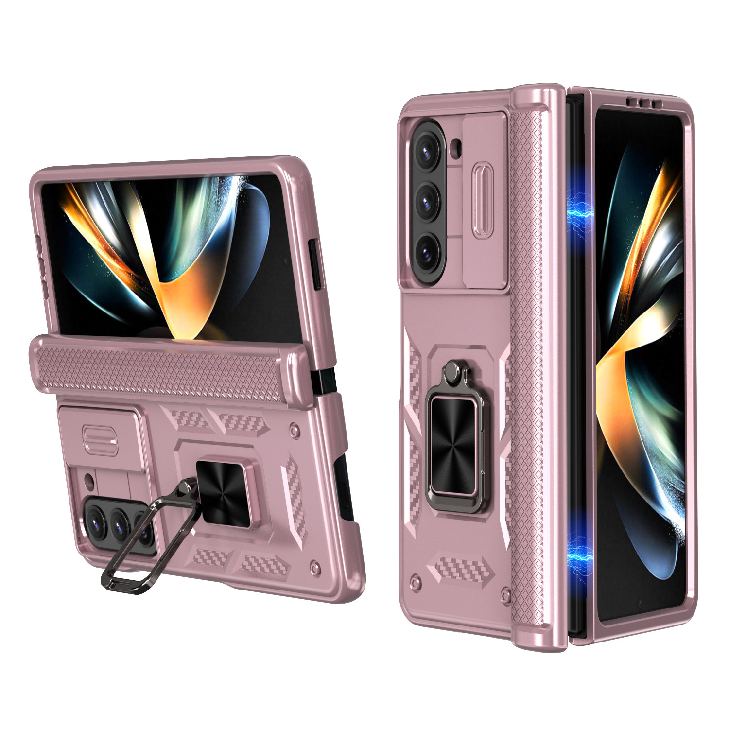Compatible with Samsung Z Fold8 Ultra phone case 7/6/5 ring 360 bracket hinge sliding lens protective case