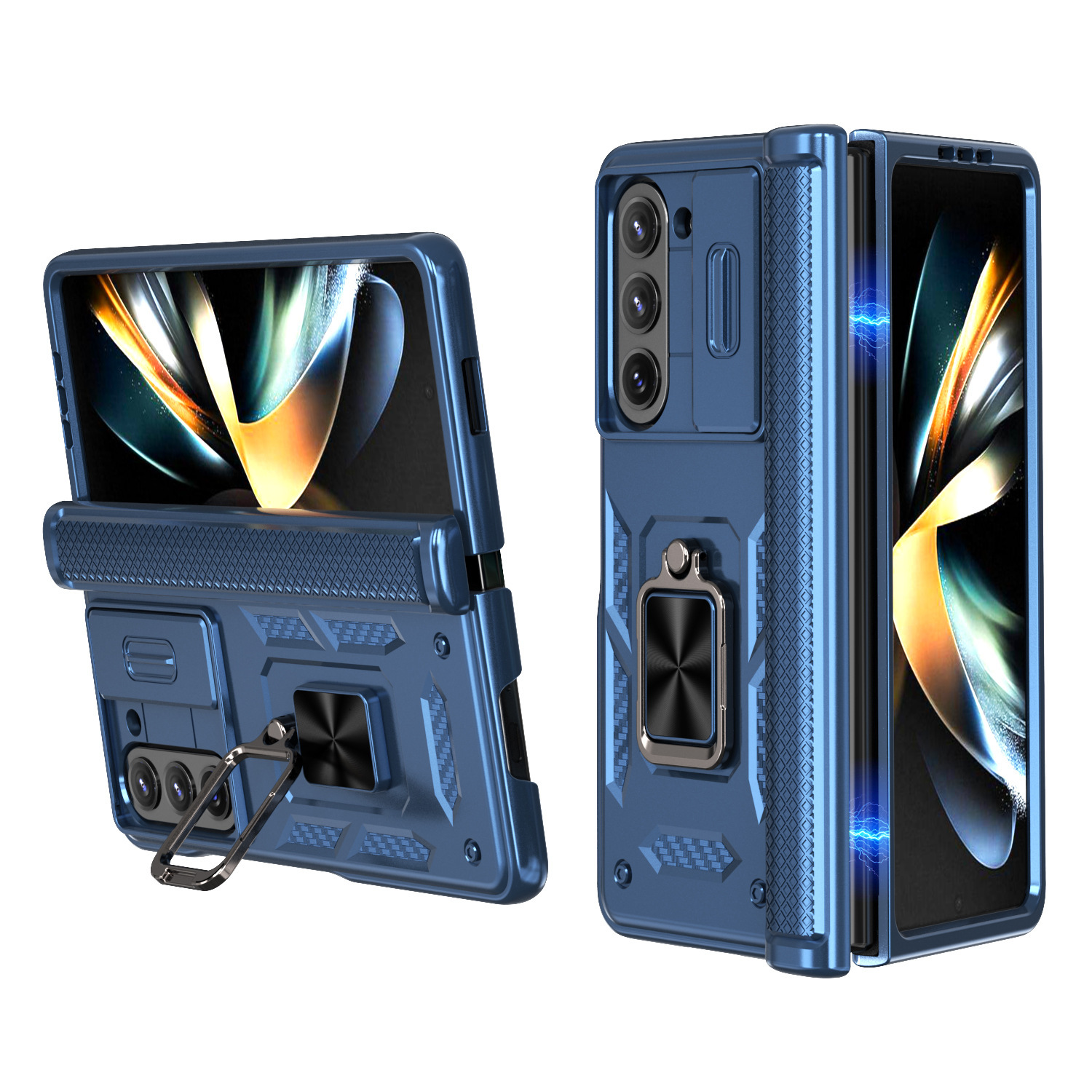Compatible with Samsung Z Fold8 Ultra phone case 7/6/5 ring 360 bracket hinge sliding lens protective case