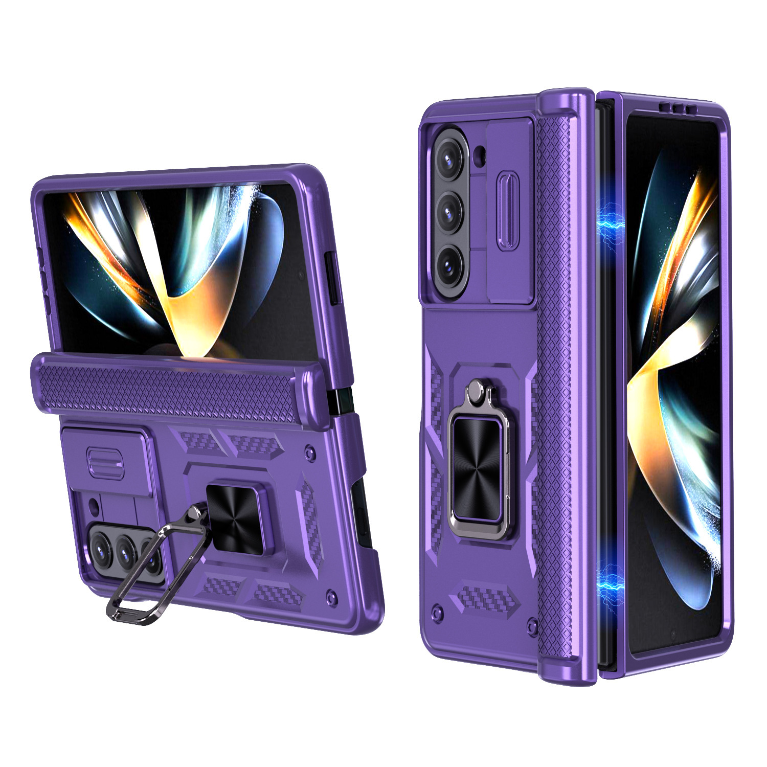 Compatible with Samsung Z Fold8 Ultra phone case 7/6/5 ring 360 bracket hinge sliding lens protective case