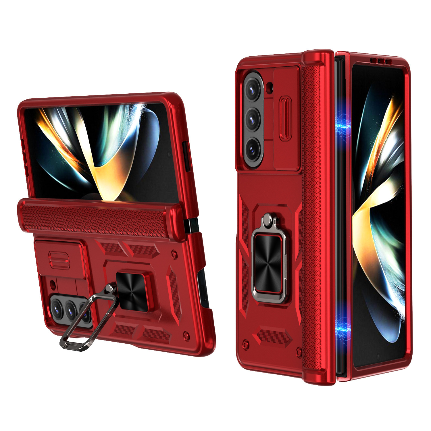 Compatible with Samsung Z Fold8 Ultra phone case 7/6/5 ring 360 bracket hinge sliding lens protective case