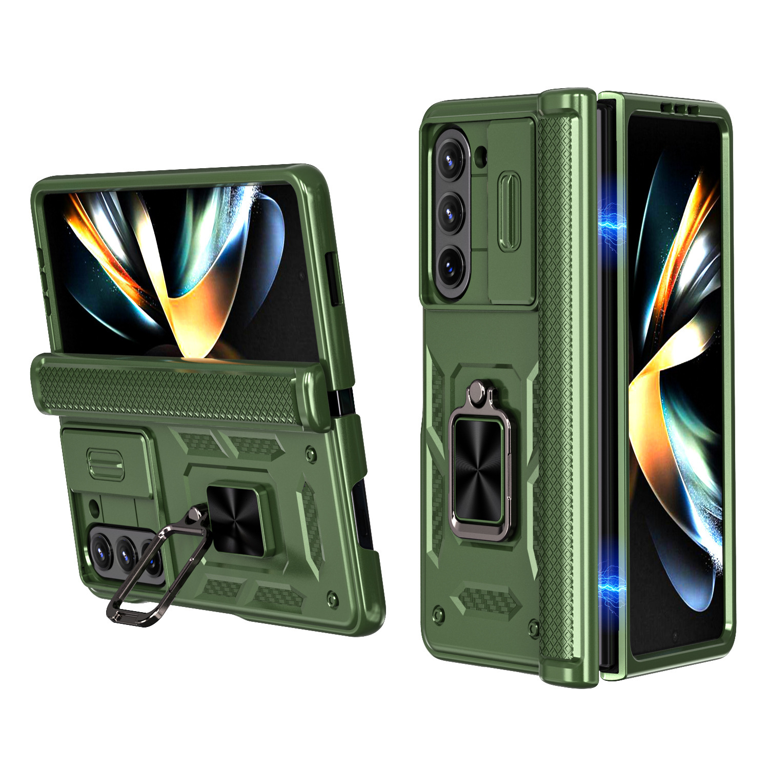 Compatible with Samsung Z Fold8 Ultra phone case 7/6/5 ring 360 bracket hinge sliding lens protective case