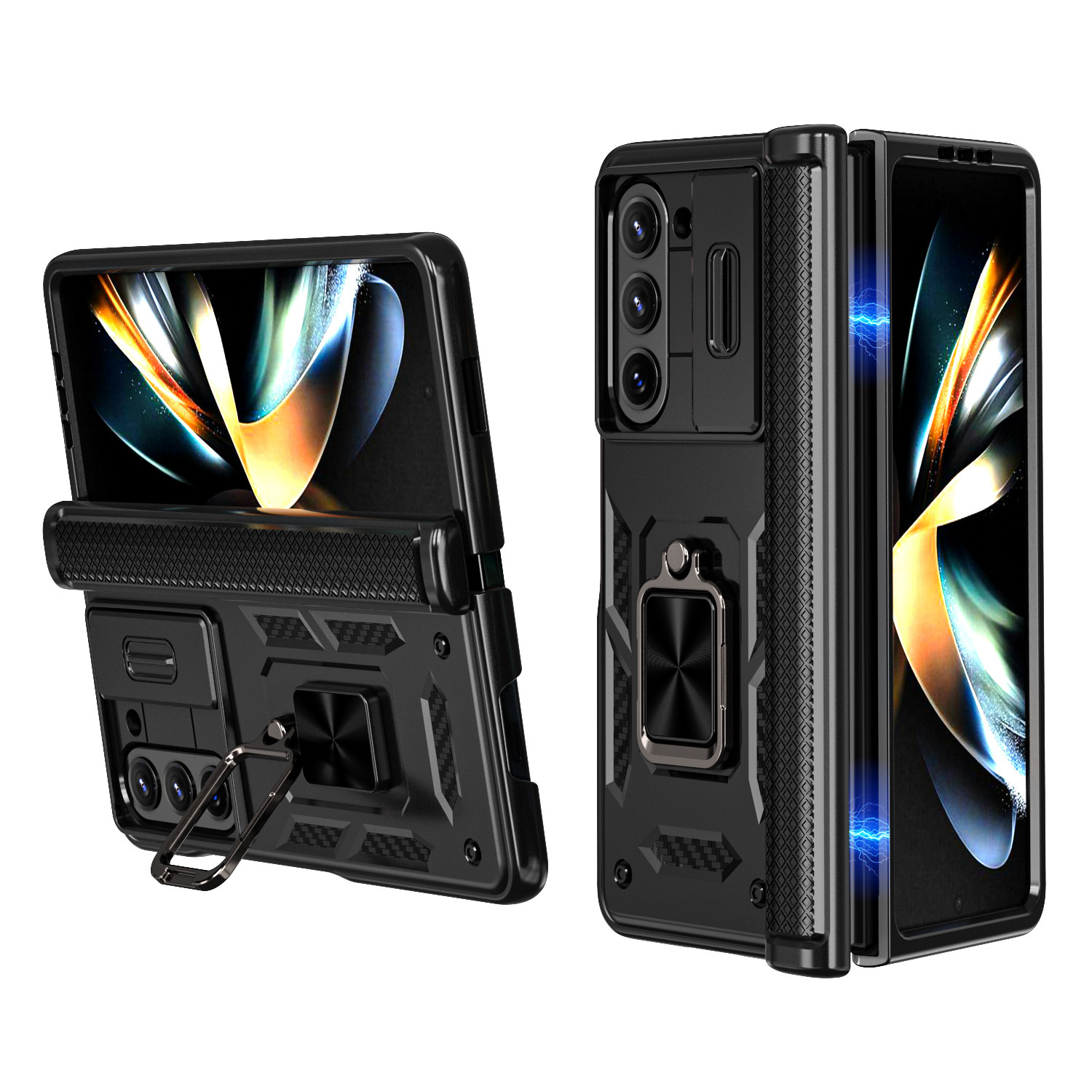 Compatible with Samsung Z Fold8 Ultra phone case 7/6/5 ring 360 bracket hinge sliding lens protective case