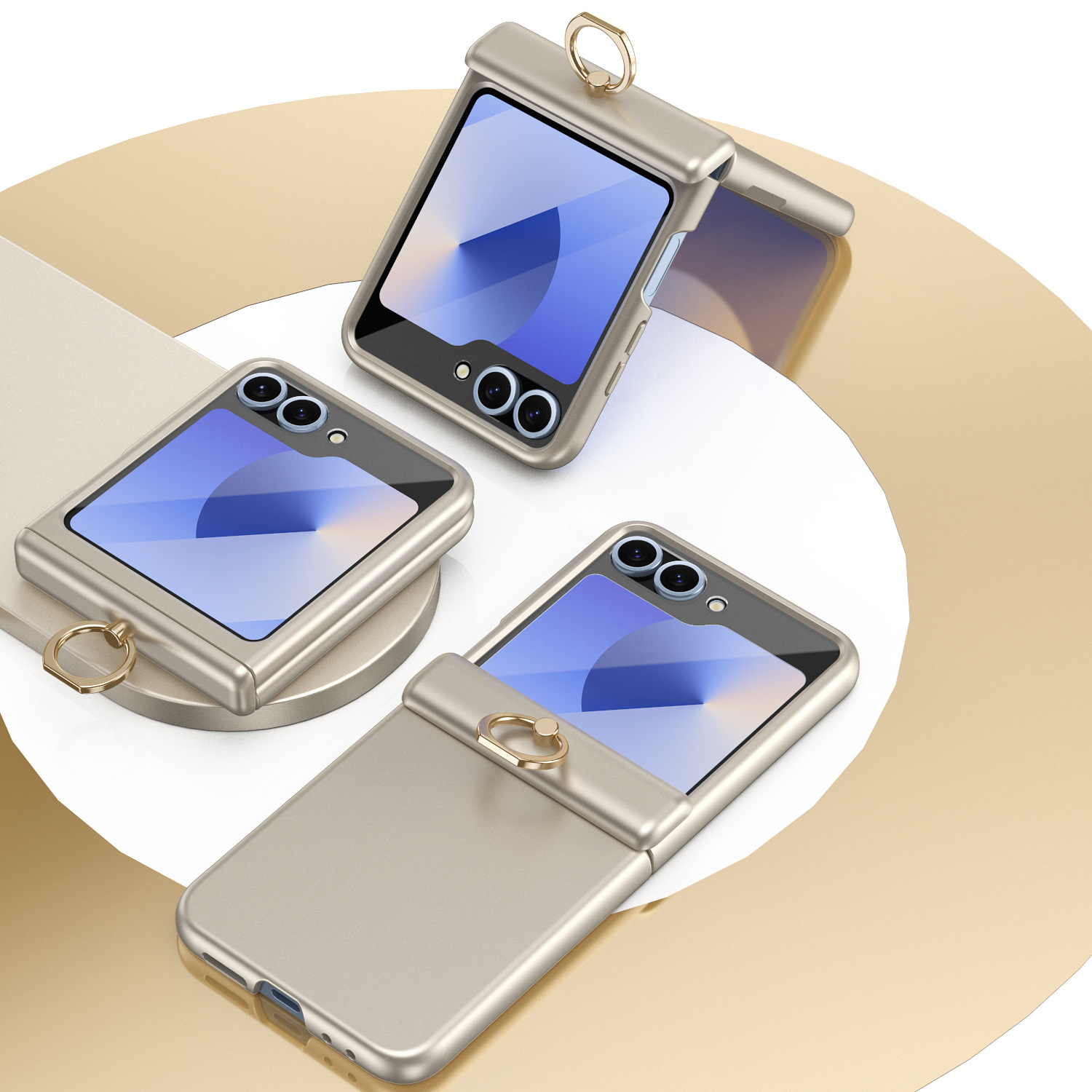 Compatible with Samsung Z Flip 8/7 phone case, 6/5 hinge, ring holder, full coverage, 4/3 drop protection case