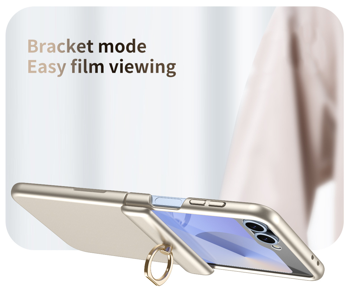 Compatible with Samsung Z Flip 8/7 phone case, 6/5 hinge, ring holder, full coverage, 4/3 drop protection case