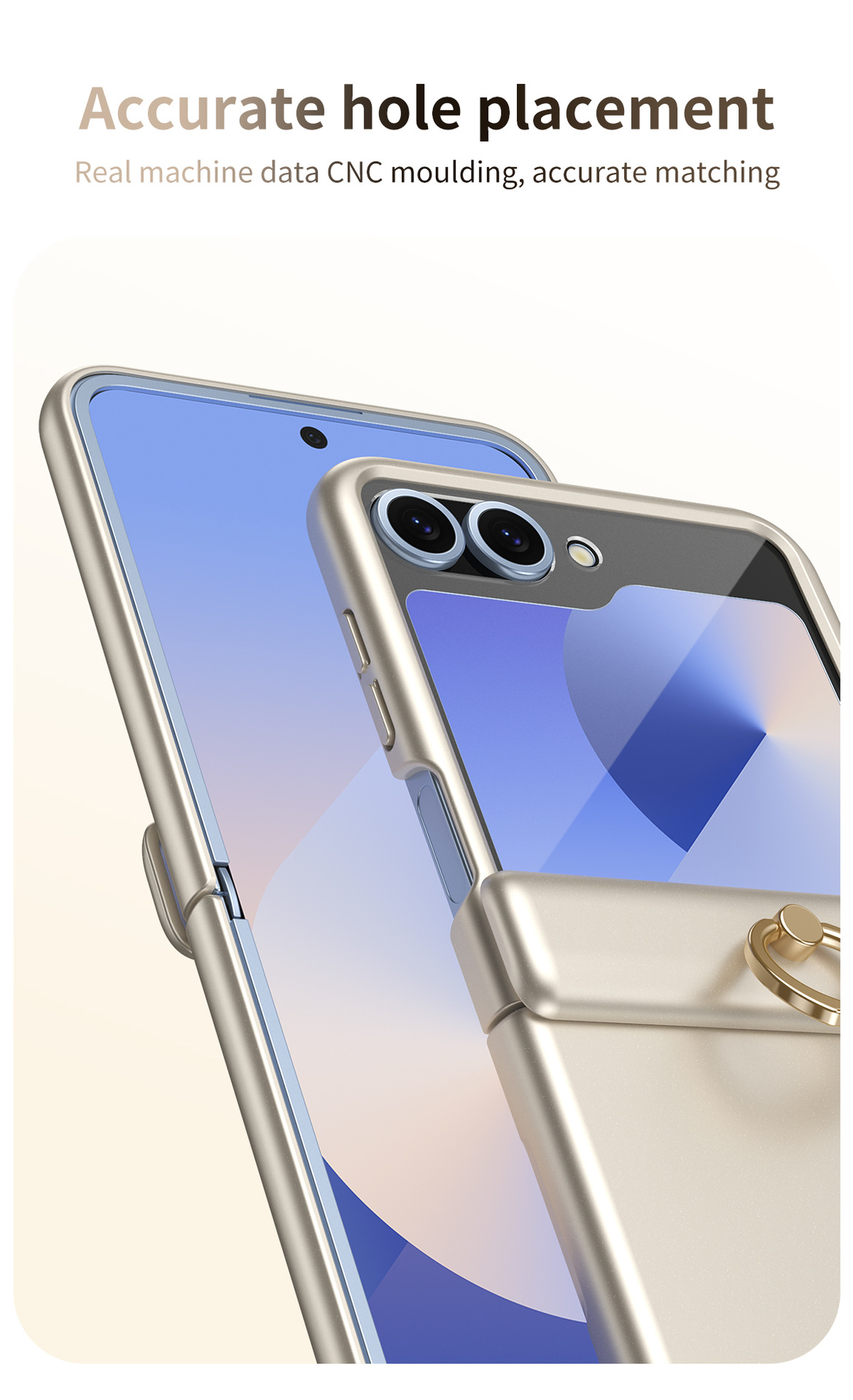 Compatible with Samsung Z Flip 8/7 phone case, 6/5 hinge, ring holder, full coverage, 4/3 drop protection case