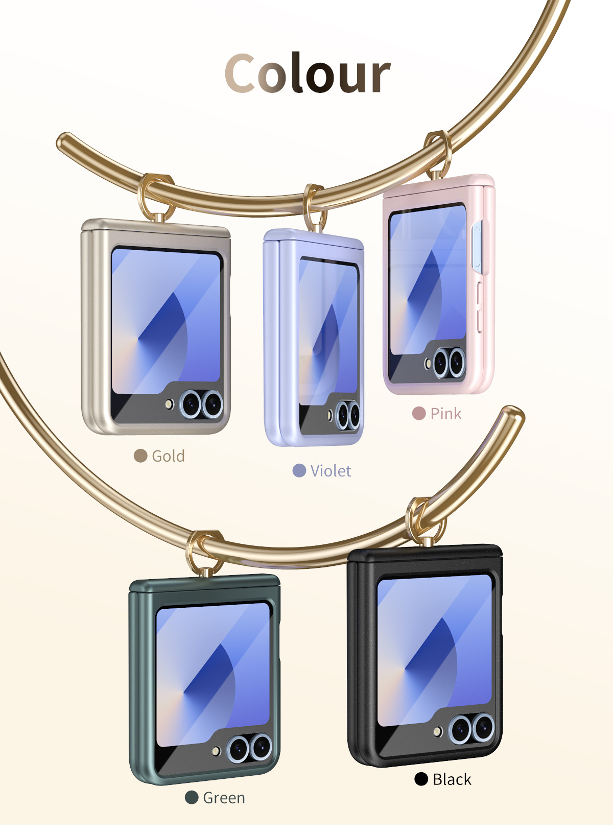 Compatible with Samsung Z Flip 8/7 phone case, 6/5 hinge, ring holder, full coverage, 4/3 drop protection case