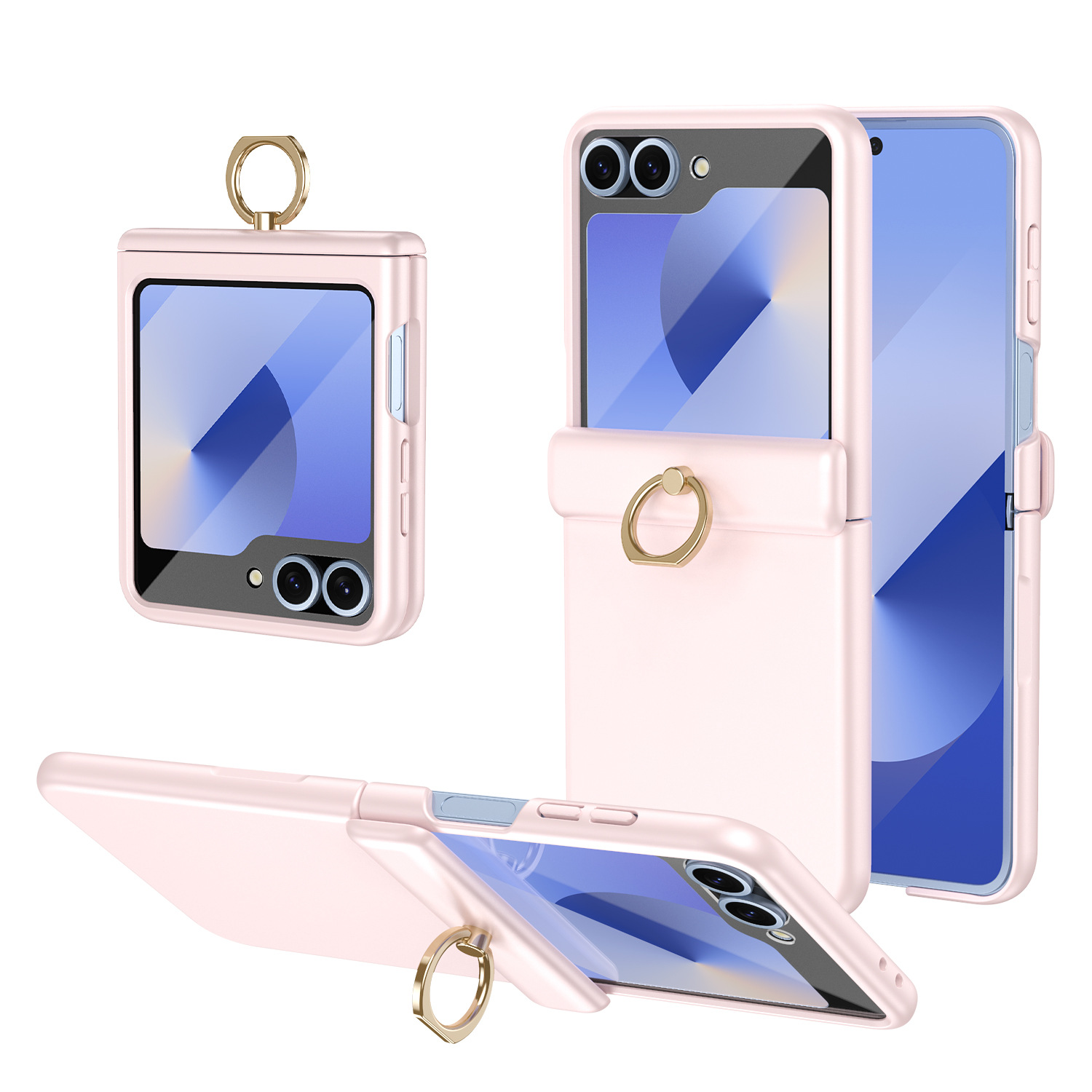 Compatible with Samsung Z Flip 8/7 phone case, 6/5 hinge, ring holder, full coverage, 4/3 drop protection case