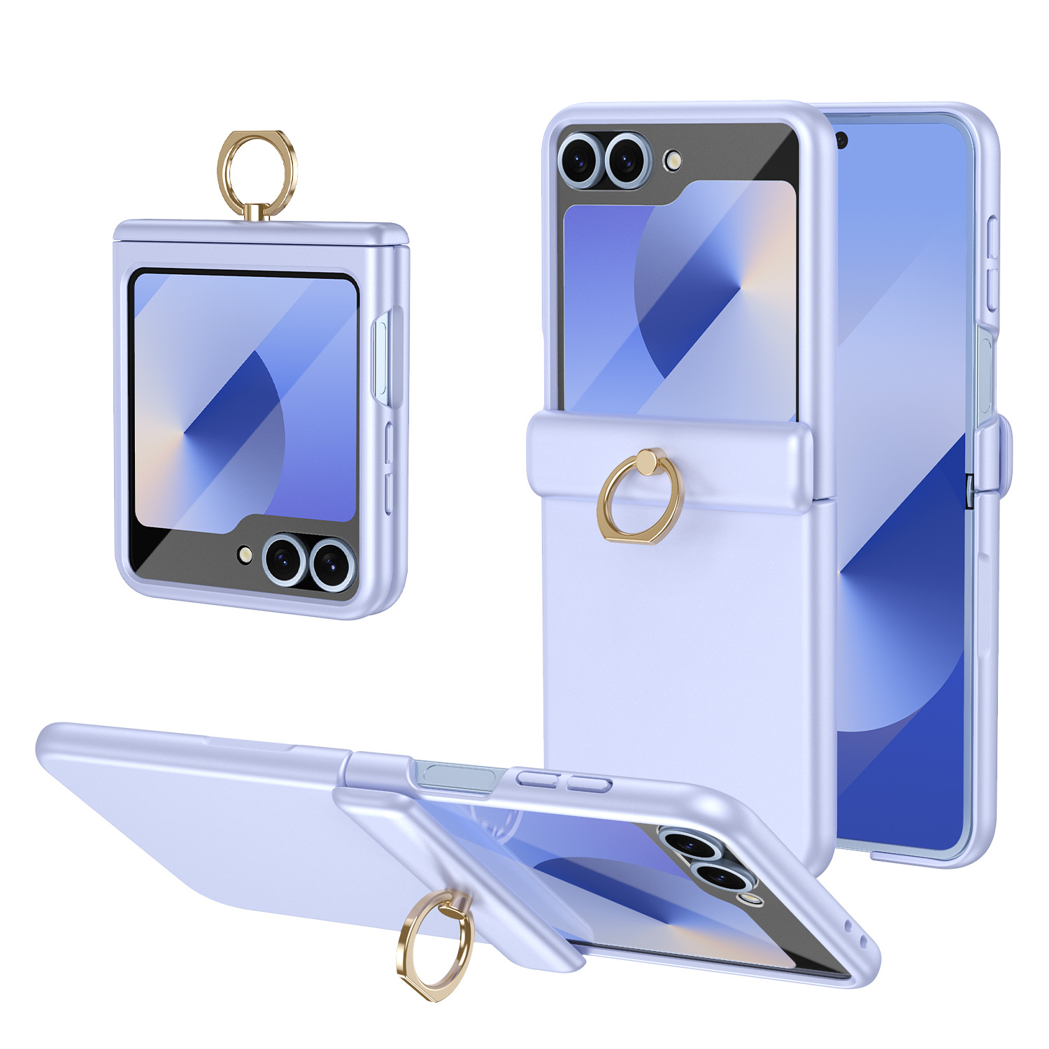 Compatible with Samsung Z Flip 8/7 phone case, 6/5 hinge, ring holder, full coverage, 4/3 drop protection case