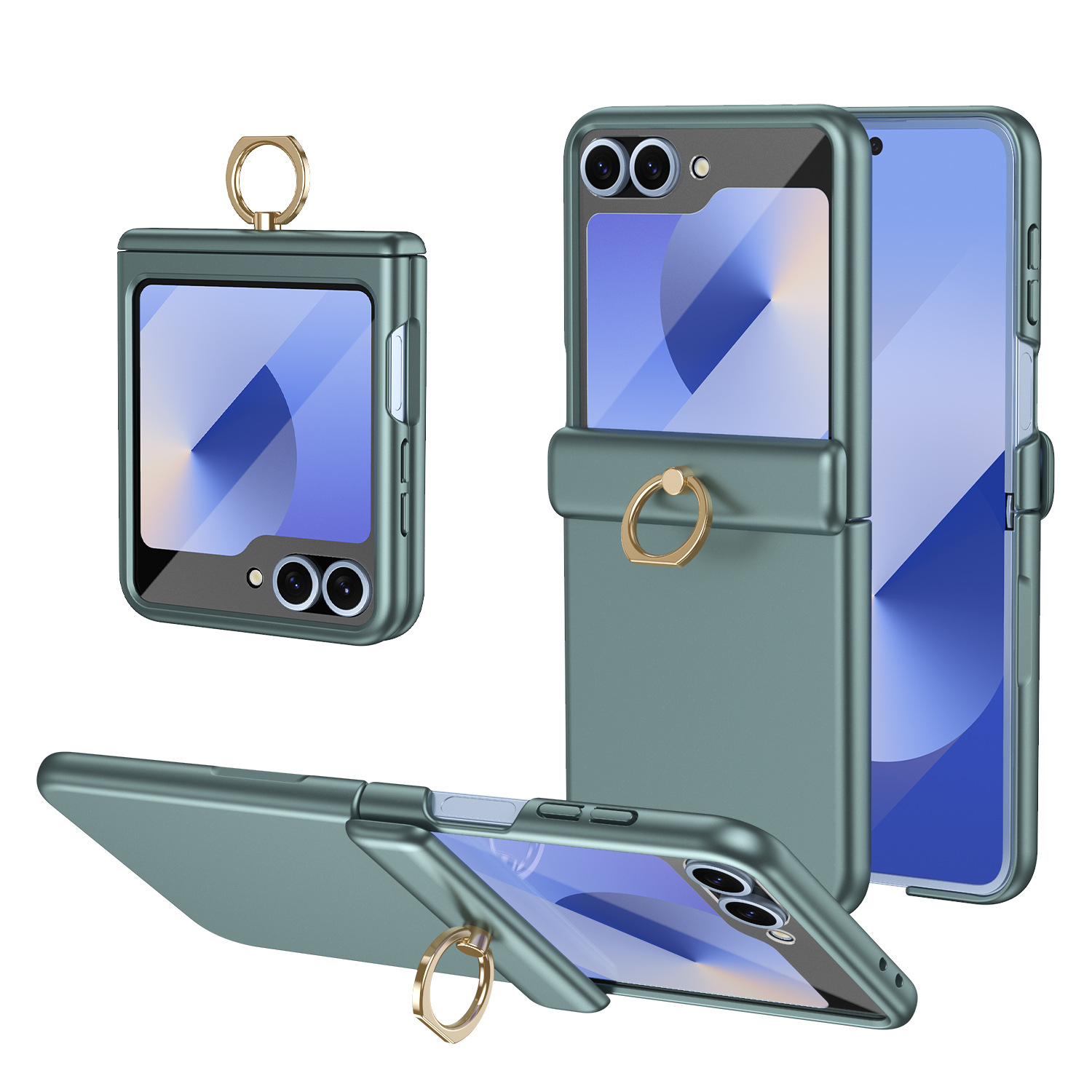 Compatible with Samsung Z Flip 8/7 phone case, 6/5 hinge, ring holder, full coverage, 4/3 drop protection case