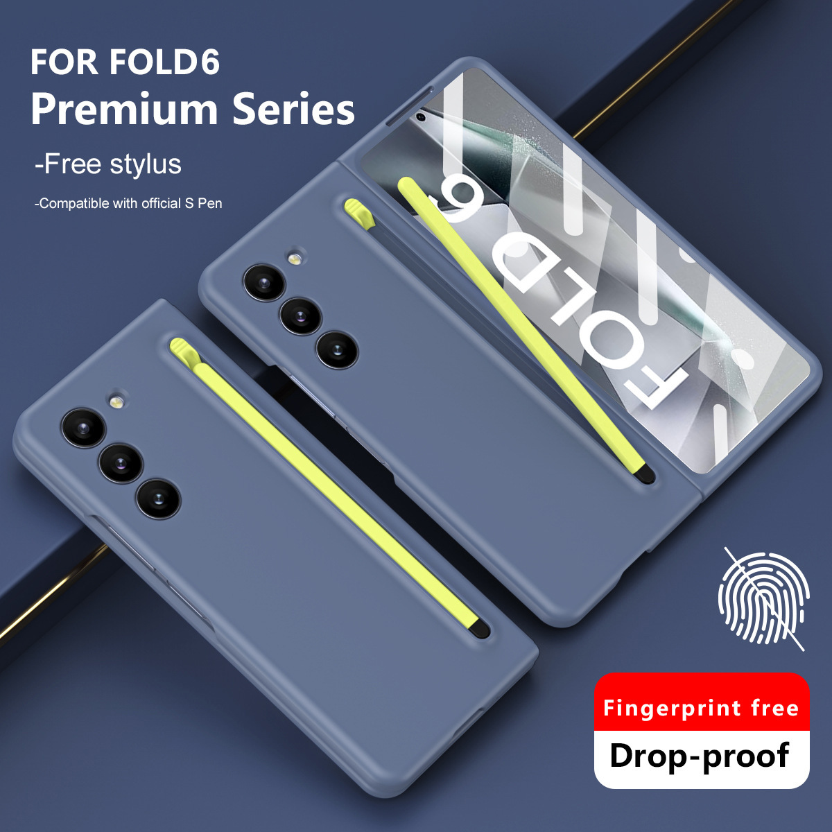 Compatible with Samsung Z Fold8/7/6 phone cases, 5/4 spring-loaded pen slot, pen cover, screen protector, drop-proof protective case, same as the official model.