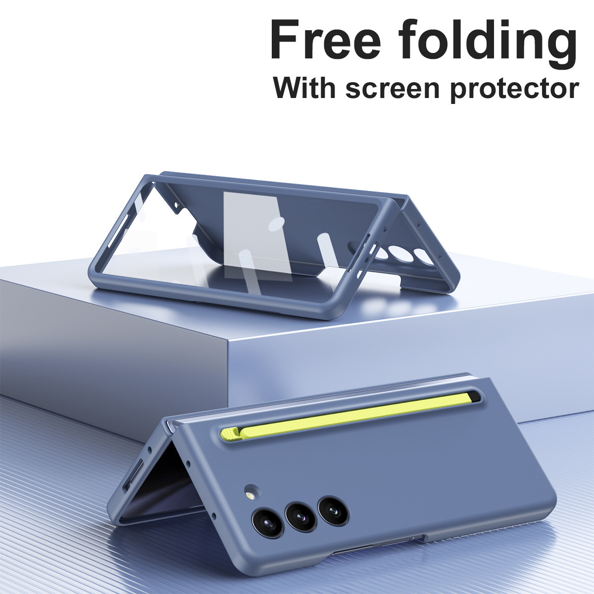 Compatible with Samsung Z Fold8/7/6 phone cases, 5/4 spring-loaded pen slot, pen cover, screen protector, drop-proof protective case, same as the official model.