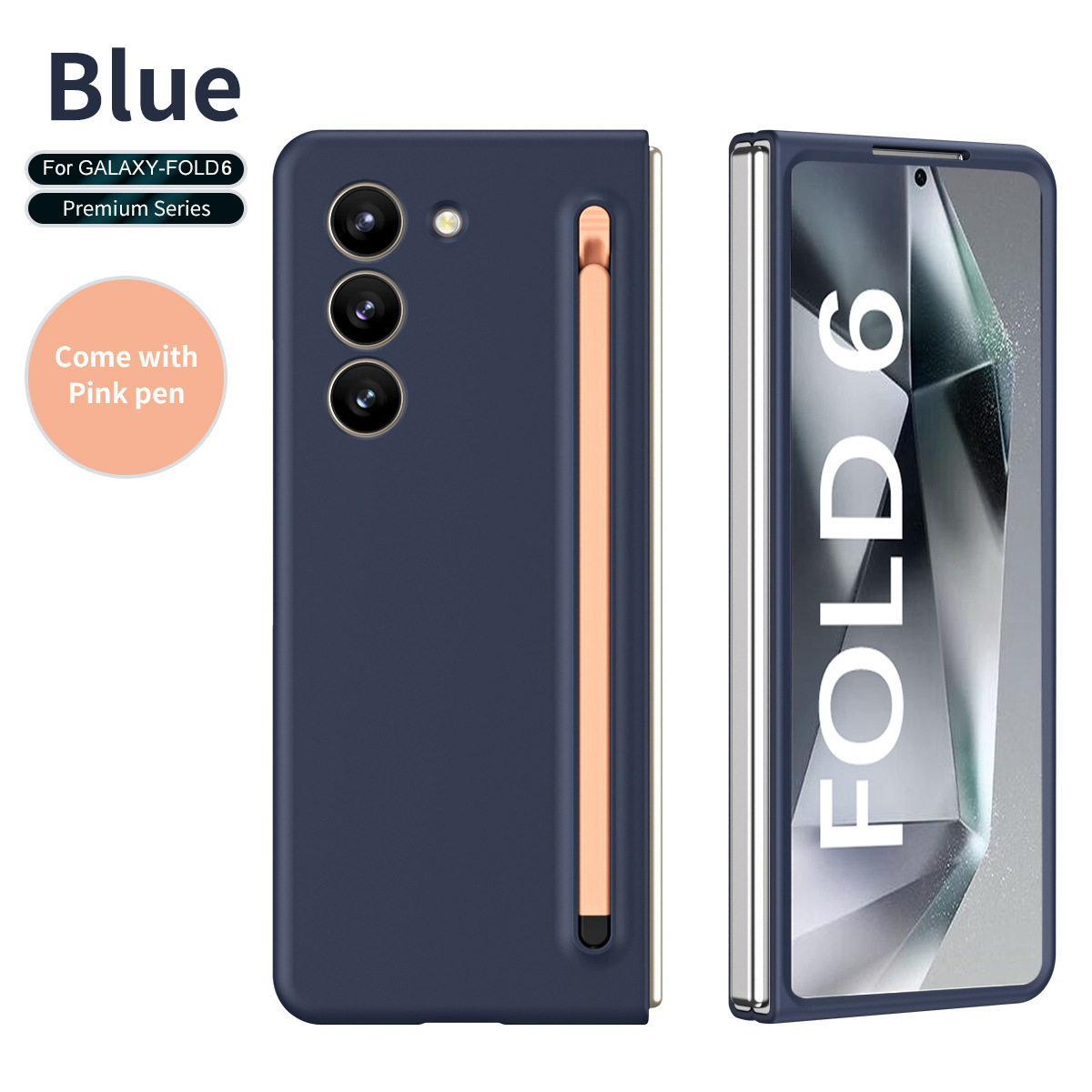 Compatible with Samsung Z Fold8/7/6 phone cases, 5/4 spring-loaded pen slot, pen cover, screen protector, drop-proof protective case, same as the official model.