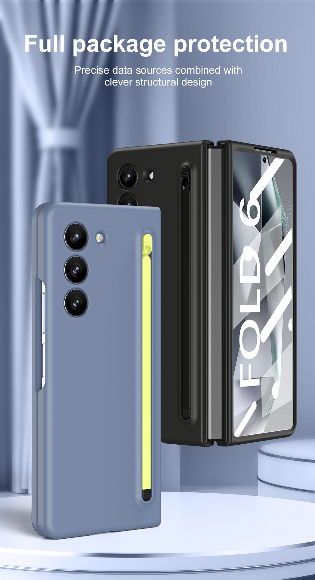 Compatible with Samsung Z Fold8/7/6 phone cases, 5/4 spring-loaded pen slot, pen cover, screen protector, drop-proof protective case, same as the official model.
