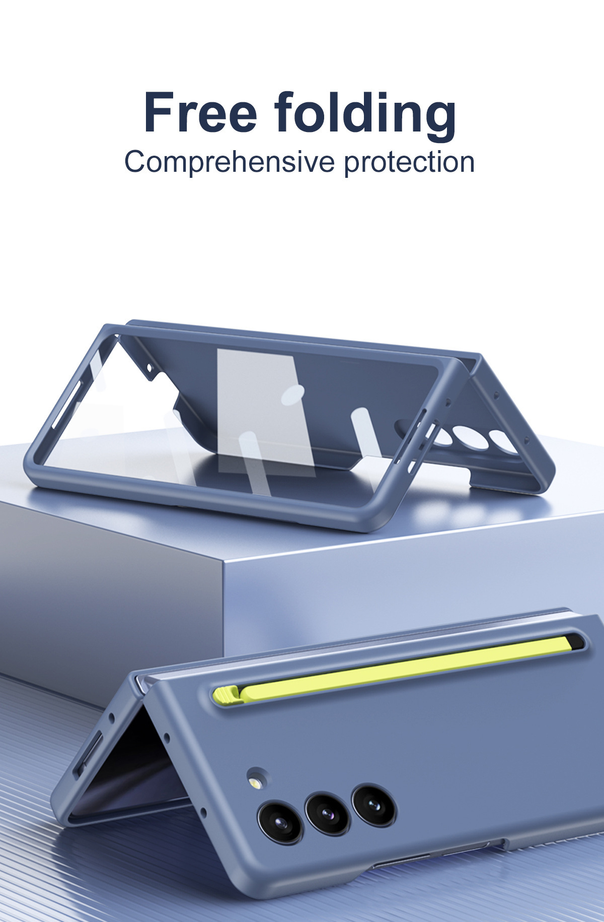 Compatible with Samsung Z Fold8/7/6 phone cases, 5/4 spring-loaded pen slot, pen cover, screen protector, drop-proof protective case, same as the official model.