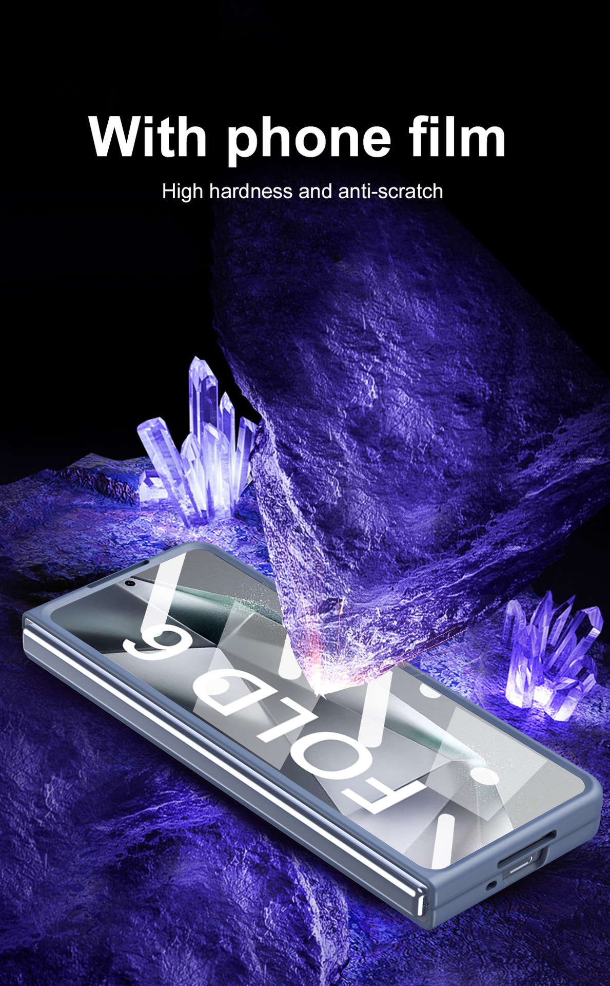 Compatible with Samsung Z Fold8/7/6 phone cases, 5/4 spring-loaded pen slot, pen cover, screen protector, drop-proof protective case, same as the official model.