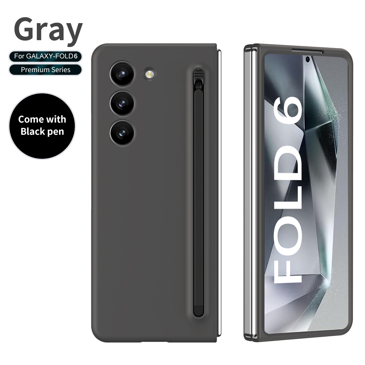 Compatible with Samsung Z Fold8/7/6 phone cases, 5/4 spring-loaded pen slot, pen cover, screen protector, drop-proof protective case, same as the official model.