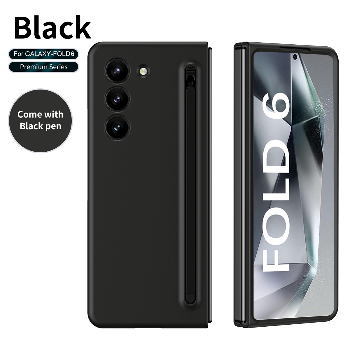 Compatible with Samsung Z Fold8/7/6 phone cases, 5/4 spring-loaded pen slot, pen cover, screen protector, drop-proof protective case, same as the official model.