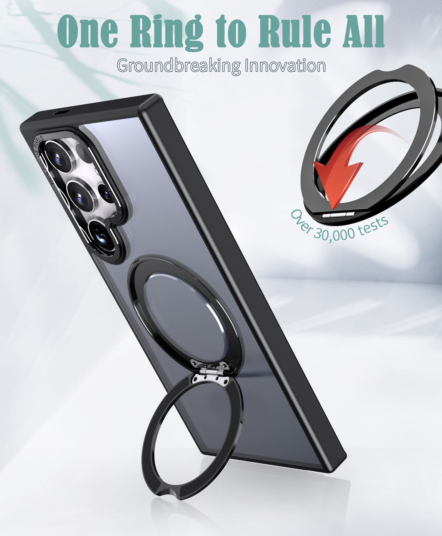 Compatible with Samsung S24 Ultra phone case, S23FE magnetic 360° rotating stand, and S22 Plus drop-proof protective case.
