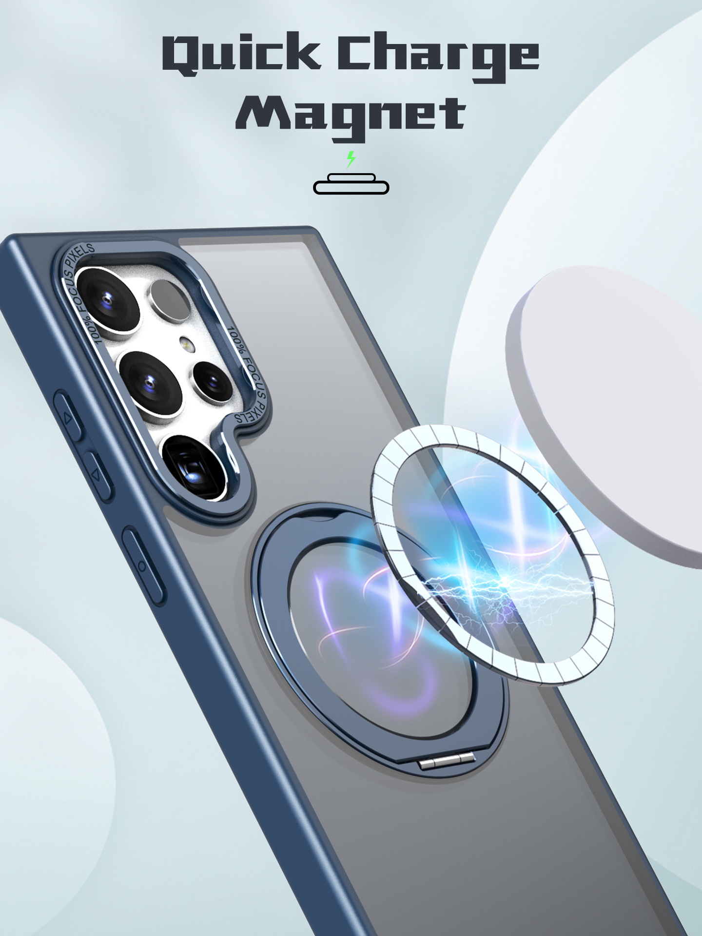 Compatible with Samsung S24 Ultra phone case, S23FE magnetic 360° rotating stand, and S22 Plus drop-proof protective case.