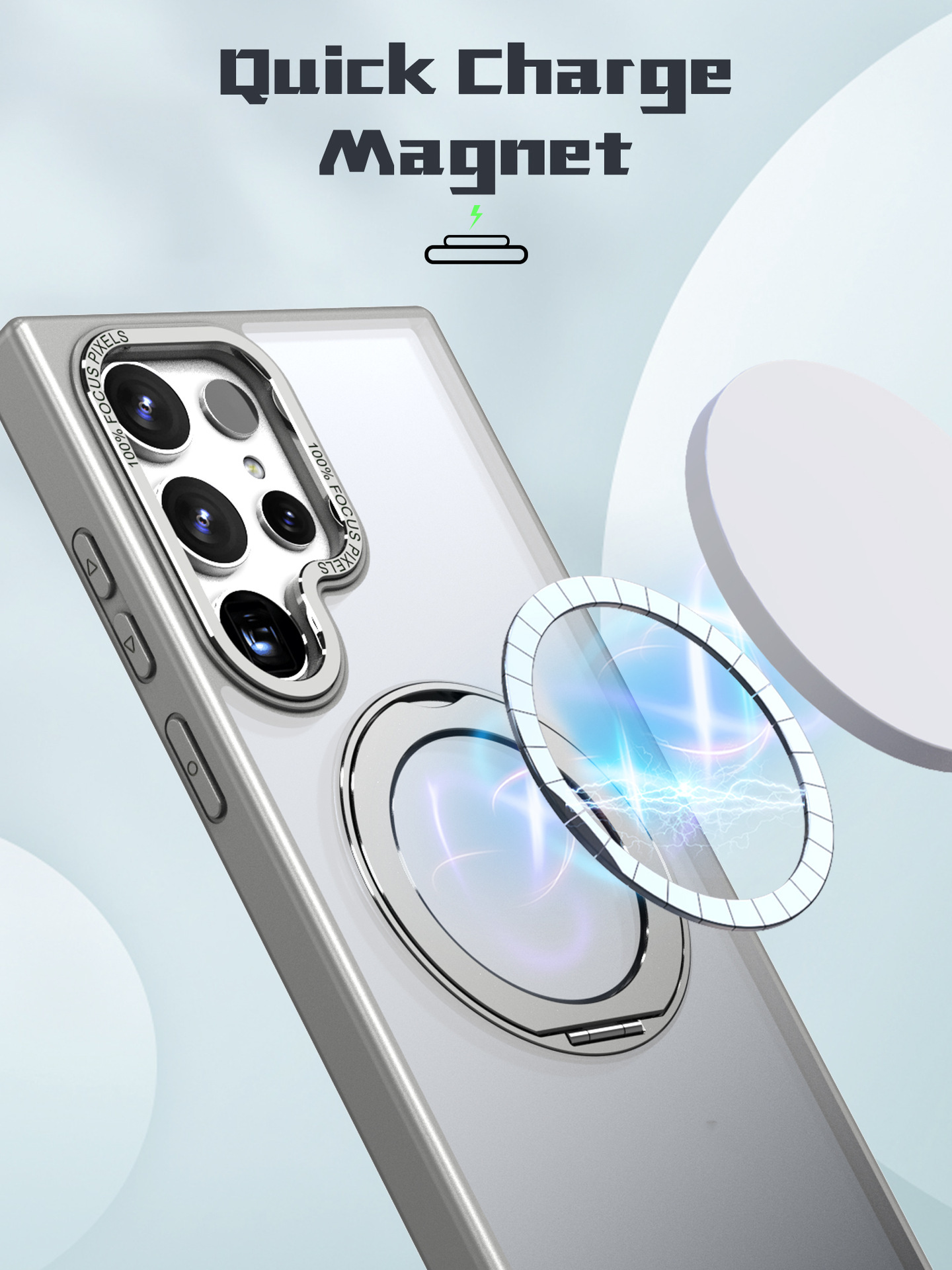 Compatible with Samsung S24 Ultra phone case, S23FE magnetic 360° rotating stand, and S22 Plus drop-proof protective case.