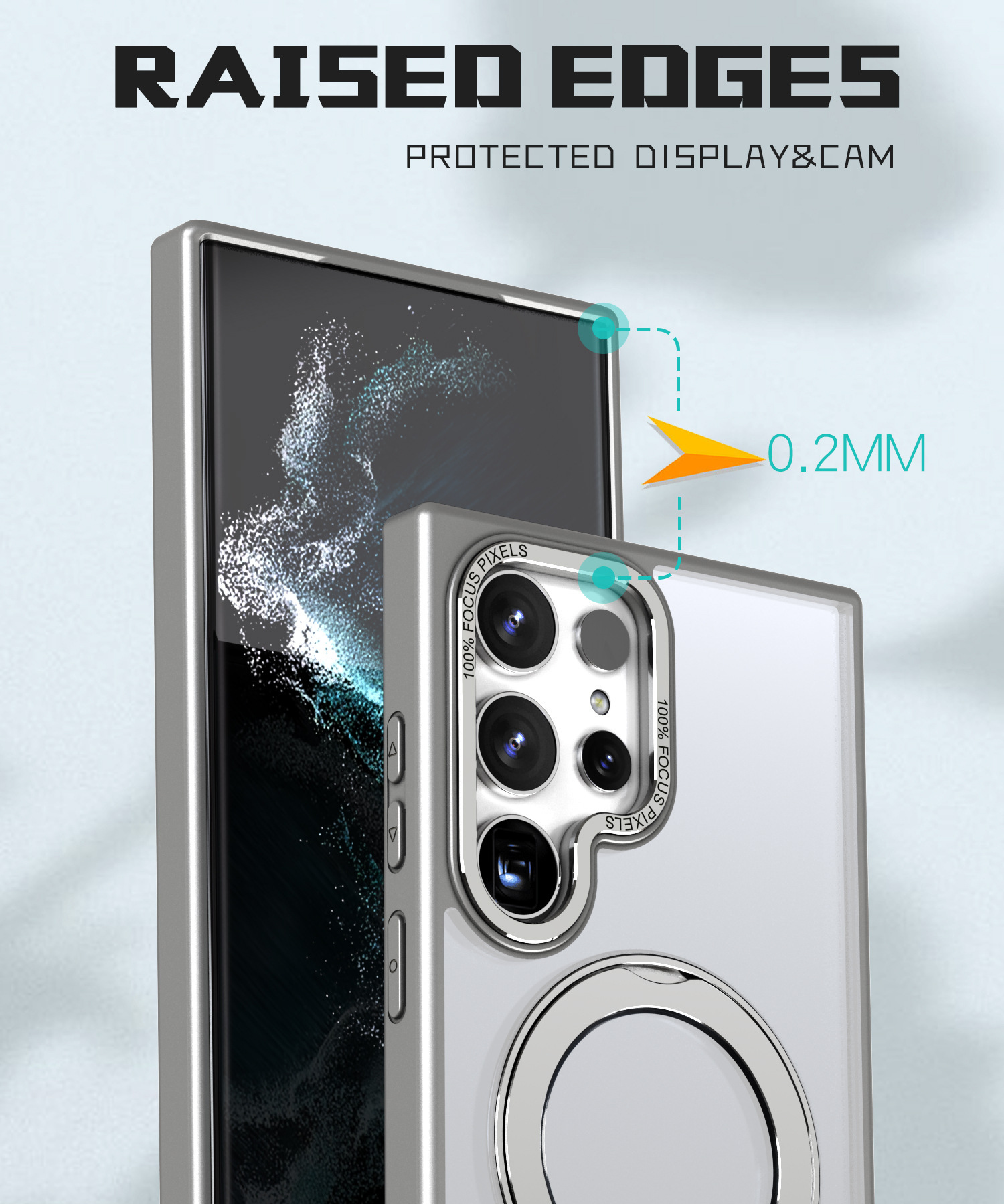Compatible with Samsung S24 Ultra phone case, S23FE magnetic 360° rotating stand, and S22 Plus drop-proof protective case.