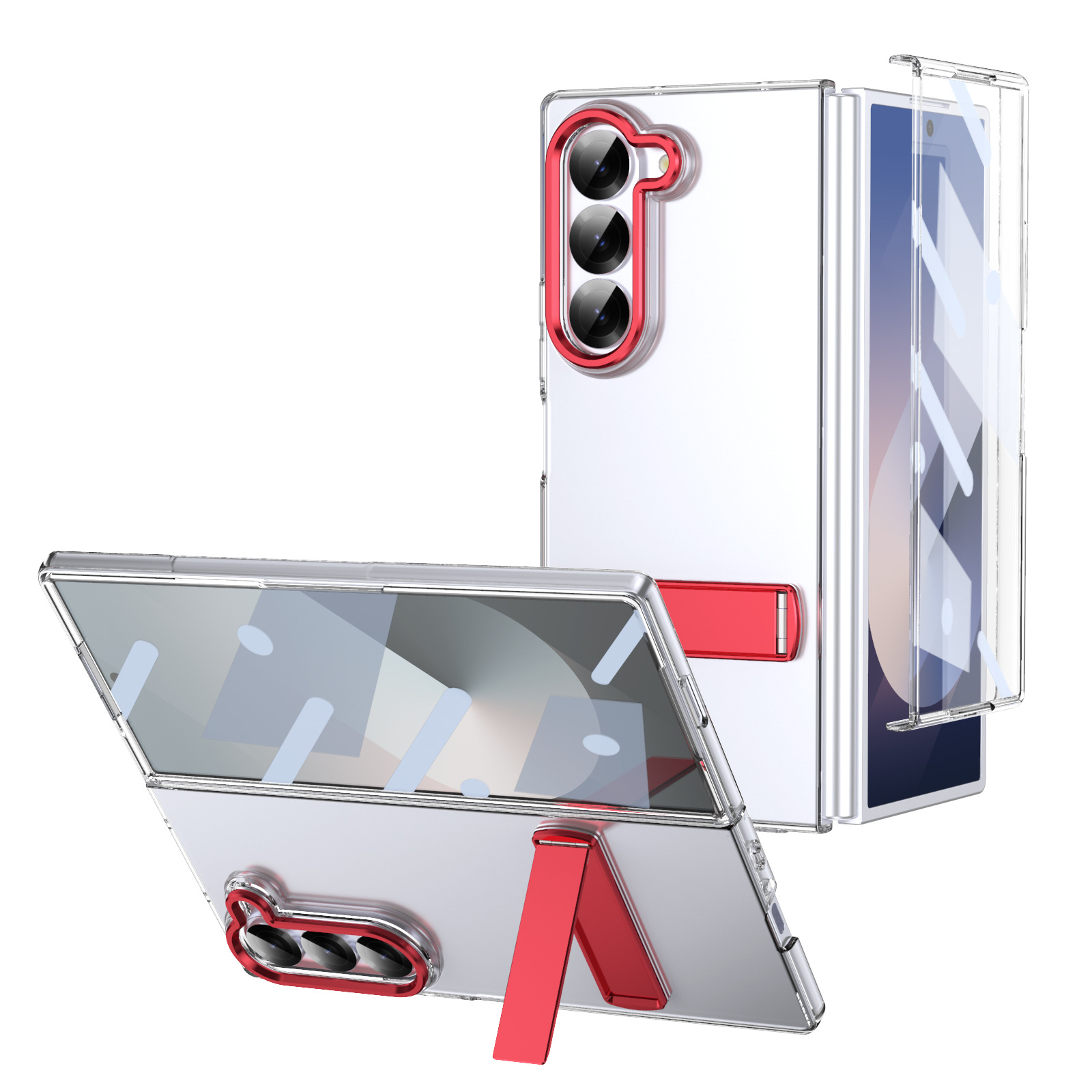 Compatible with Samsung Z Fold8 Ultra phone case 7/6/5 high transparency case film 1 stand 4/3 folding screen protective case