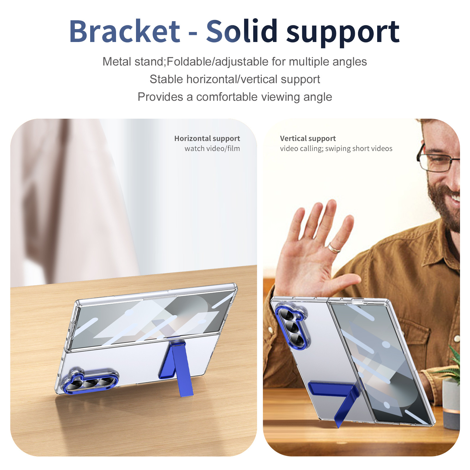 Compatible with Samsung Z Fold8 Ultra phone case 7/6/5 high transparency case film 1 stand 4/3 folding screen protective case