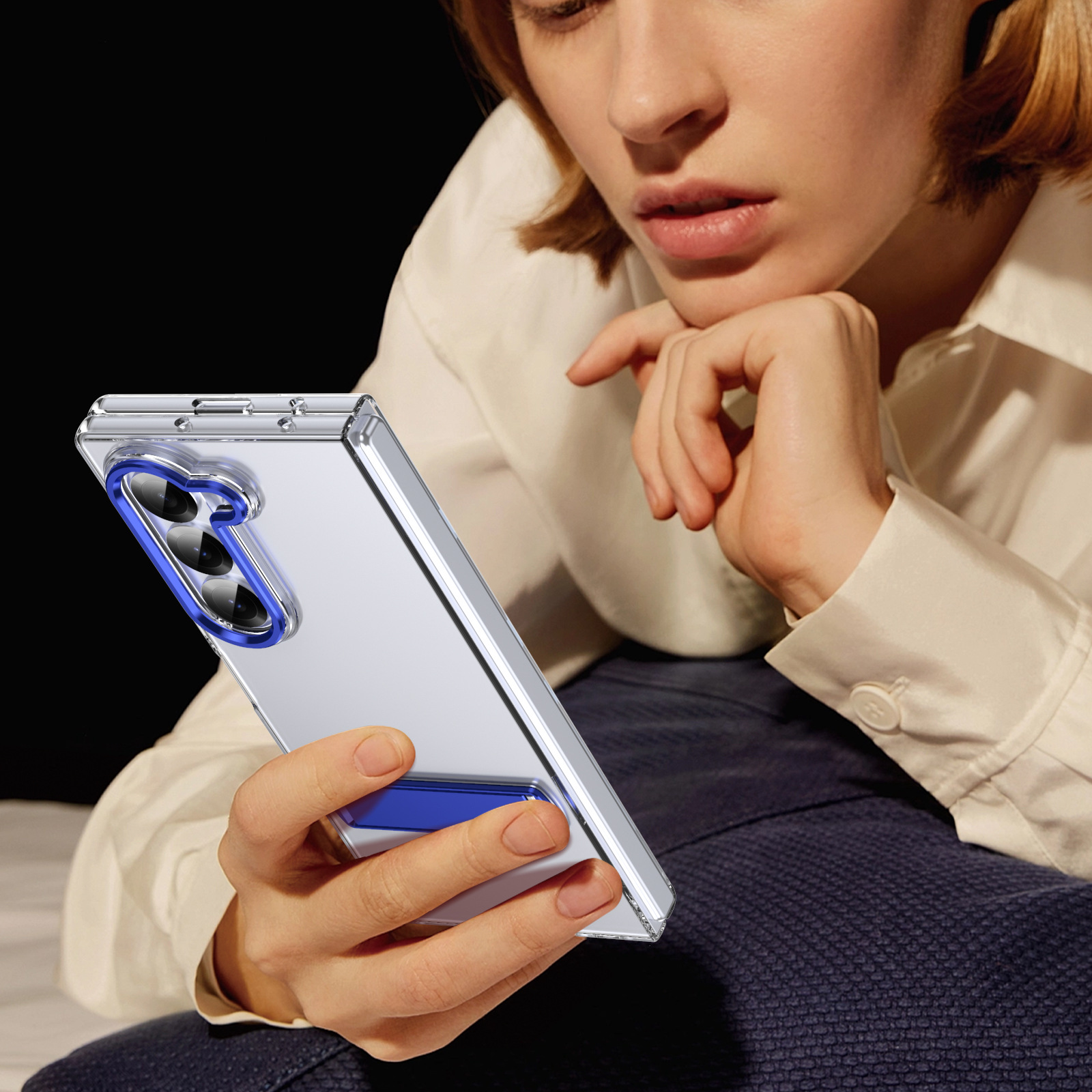 Compatible with Samsung Z Fold8 Ultra phone case 7/6/5 high transparency case film 1 stand 4/3 folding screen protective case