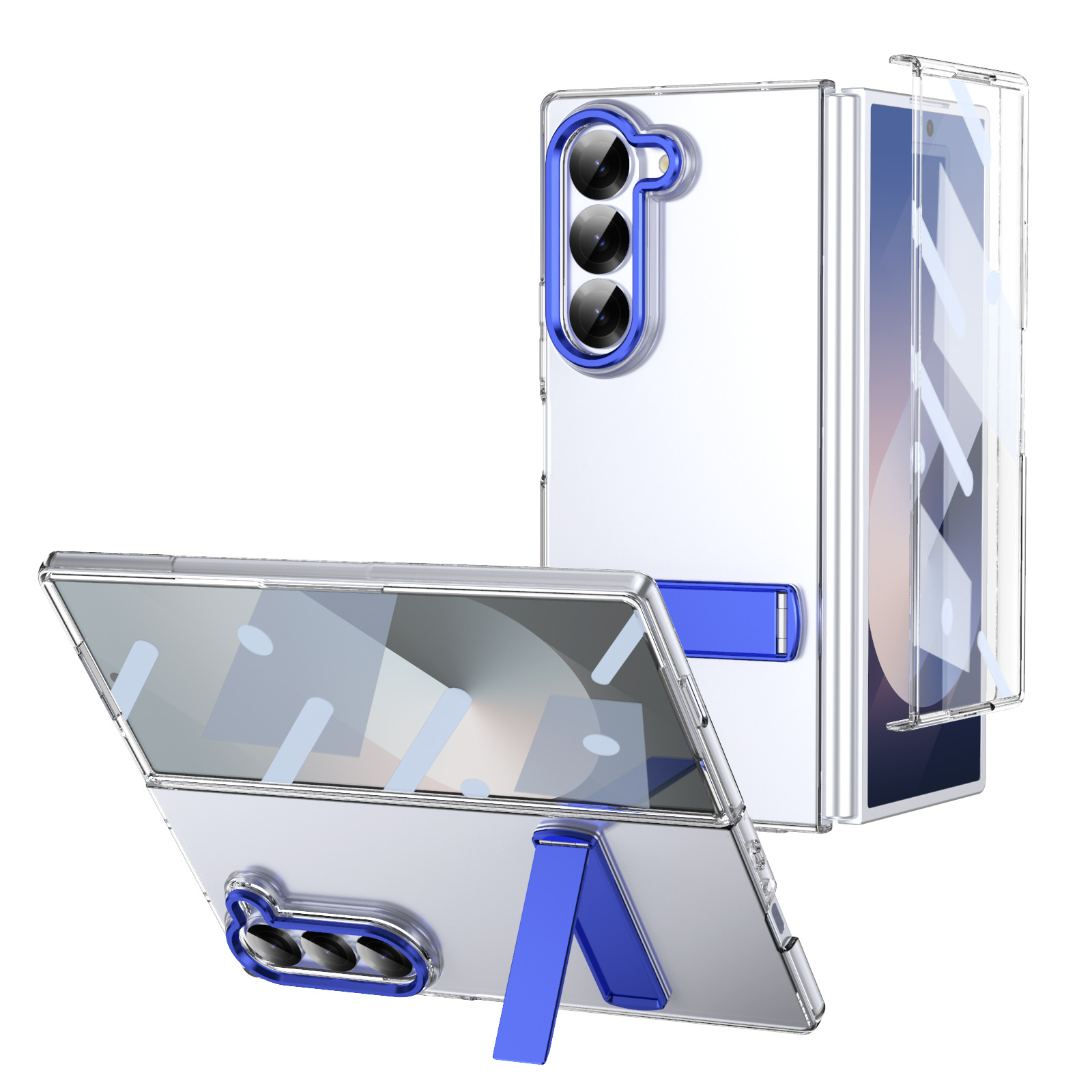Compatible with Samsung Z Fold8 Ultra phone case 7/6/5 high transparency case film 1 stand 4/3 folding screen protective case