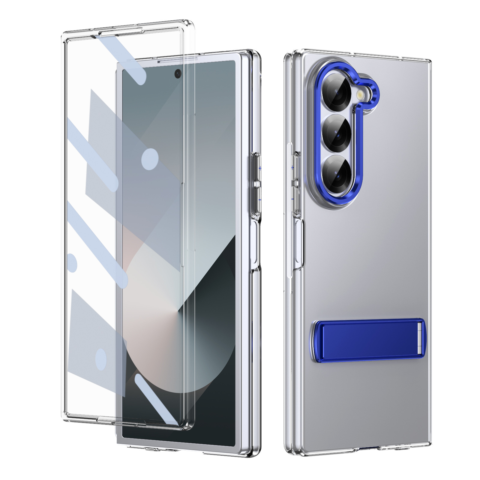 Compatible with Samsung Z Fold8 Ultra phone case 7/6/5 high transparency case film 1 stand 4/3 folding screen protective case