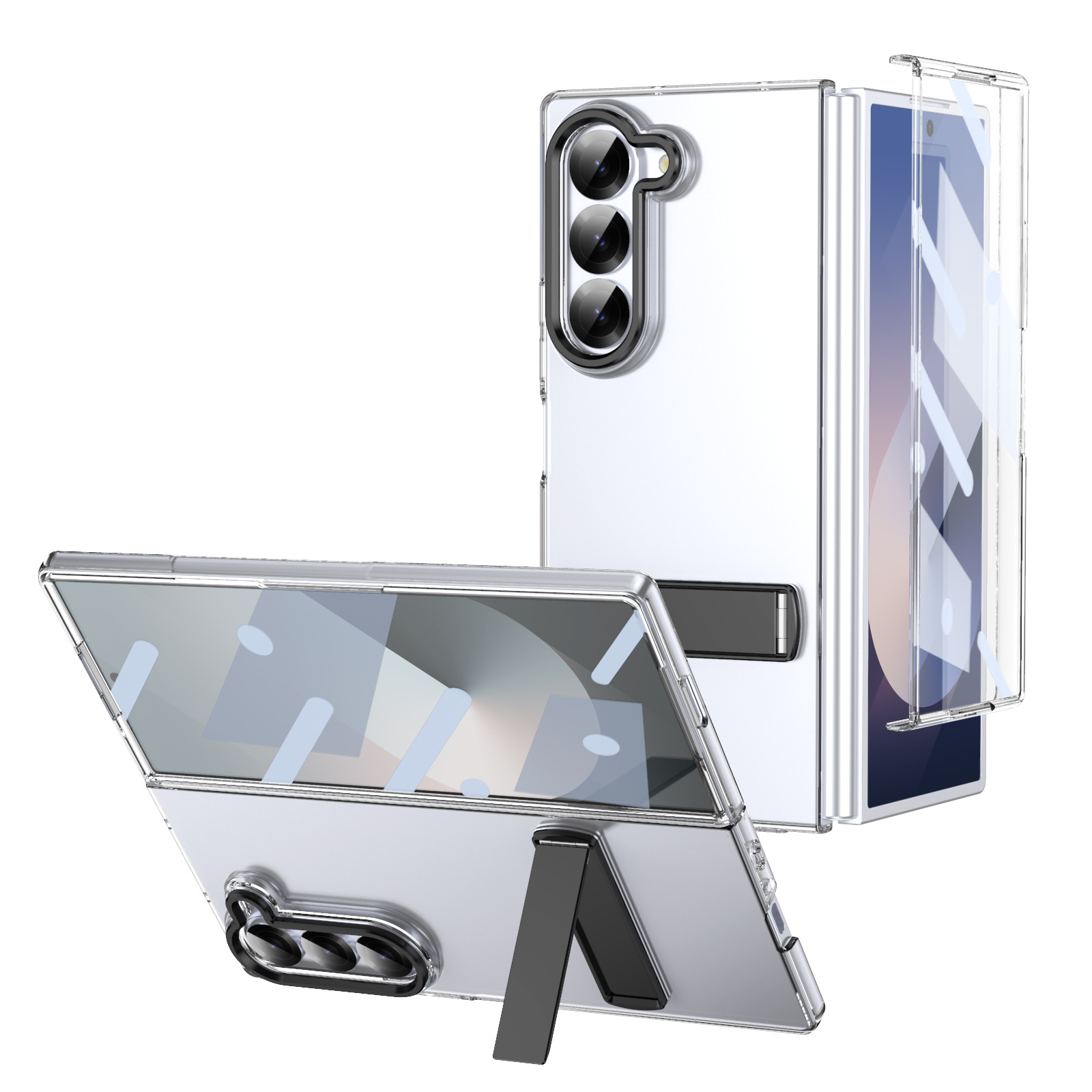 Compatible with Samsung Z Fold8 Ultra phone case 7/6/5 high transparency case film 1 stand 4/3 folding screen protective case